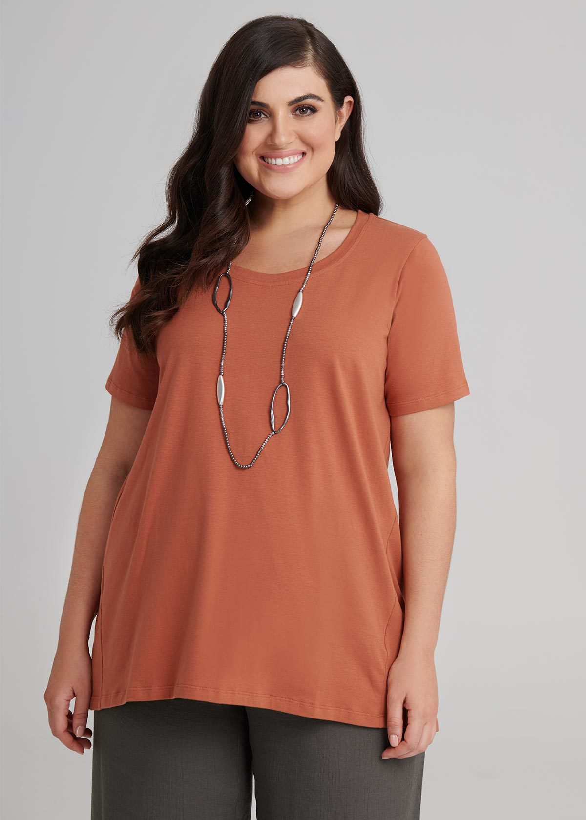 Shop Plus Size Everyday Swing Tee in Orange | Sizes 12-30 | Taking Shape NZ