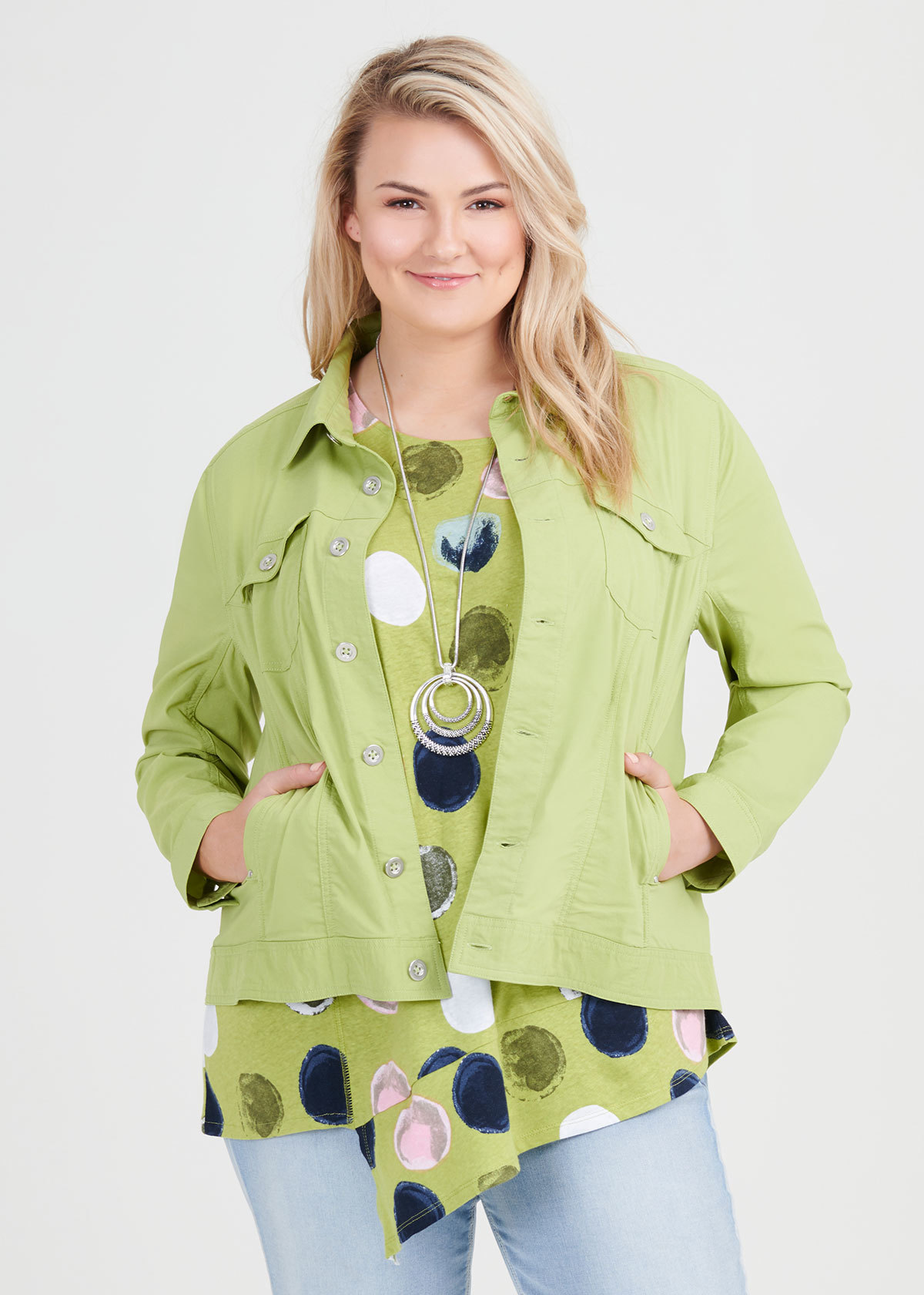 Shop Plus Size Castaway Jacket, Green Taking Shape NZ