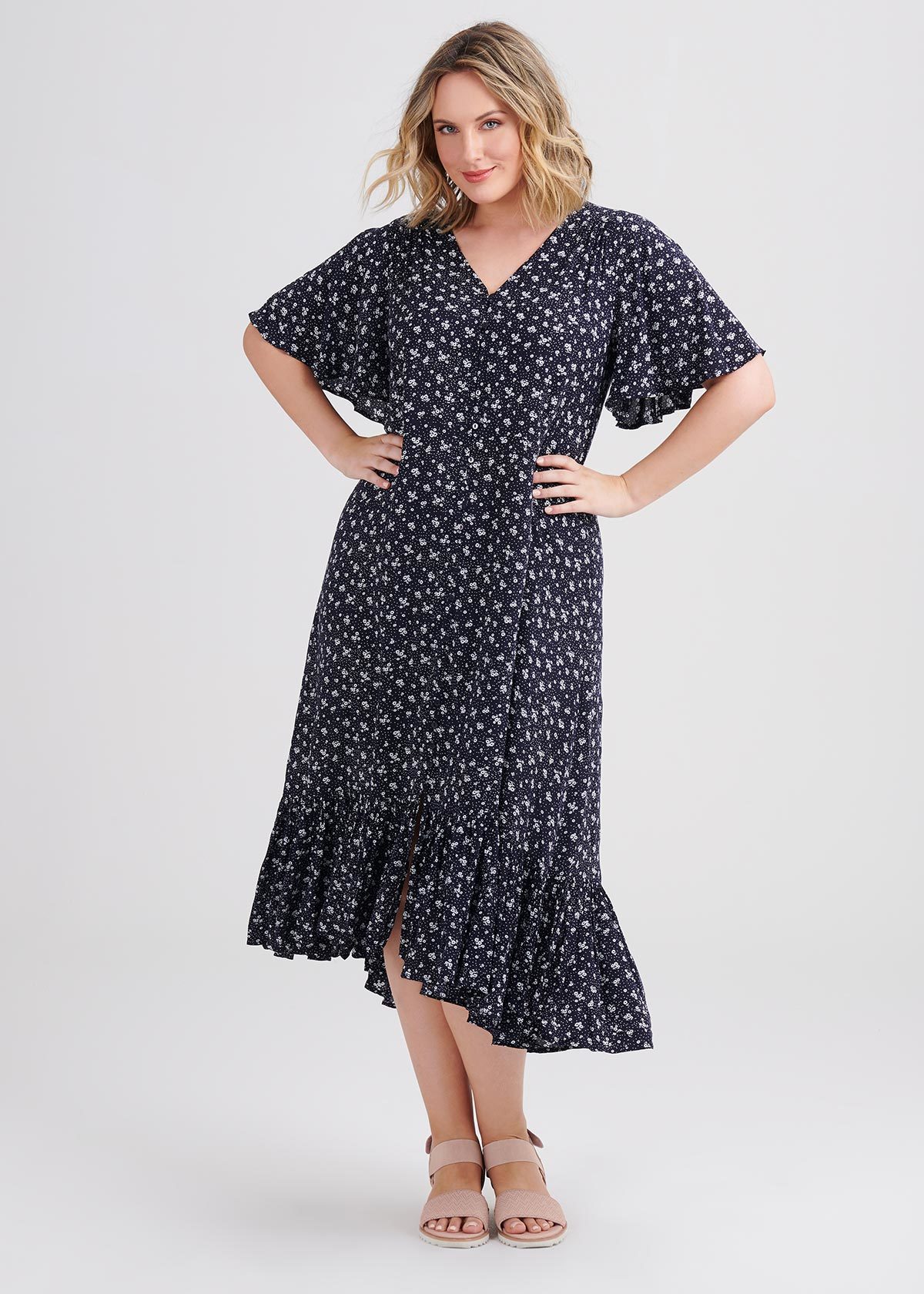 Shop Plus Size Natural Daisy Chain Dress in Multi | Sizes 12-30 ...