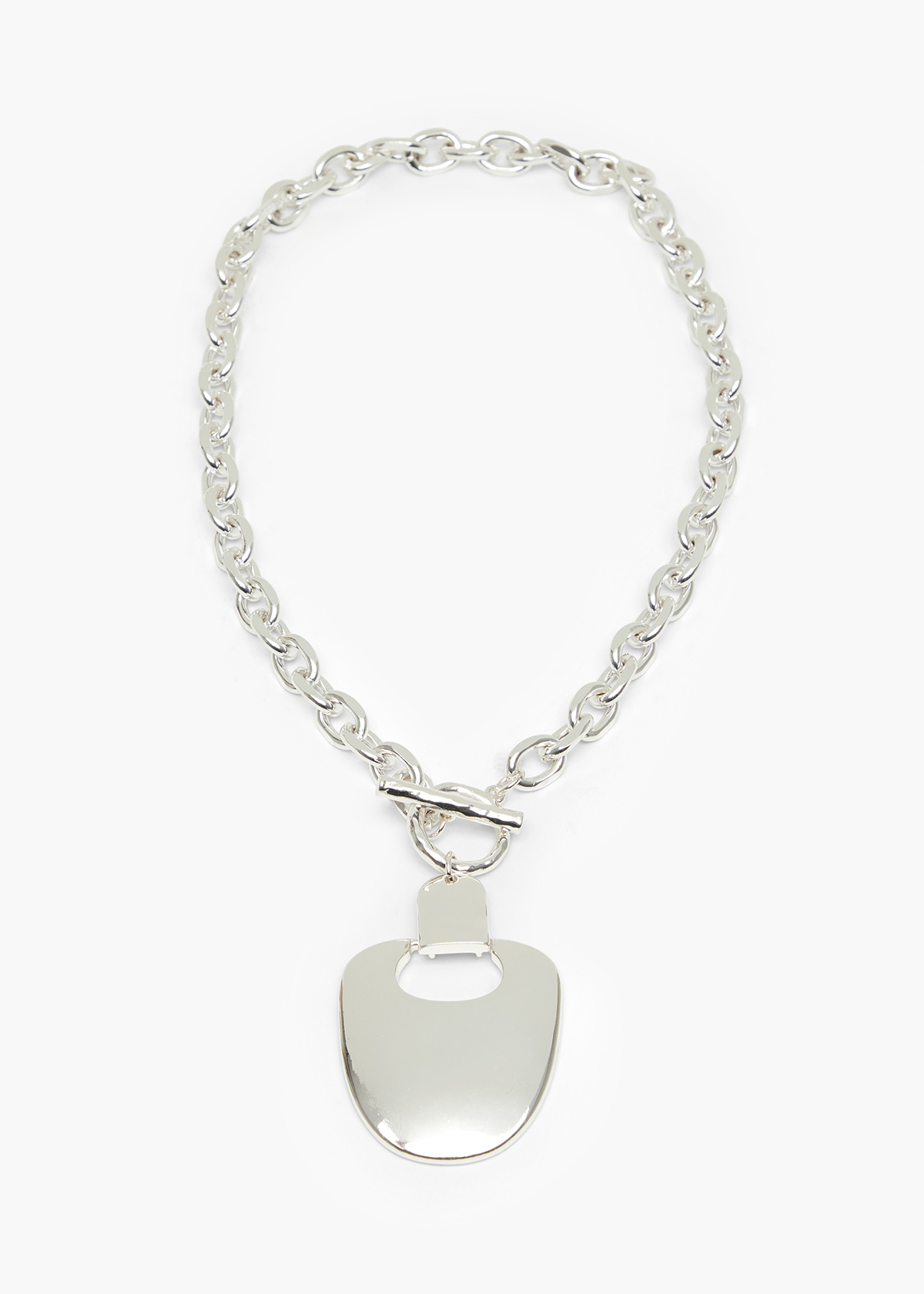 Metal Plate Short Necklace