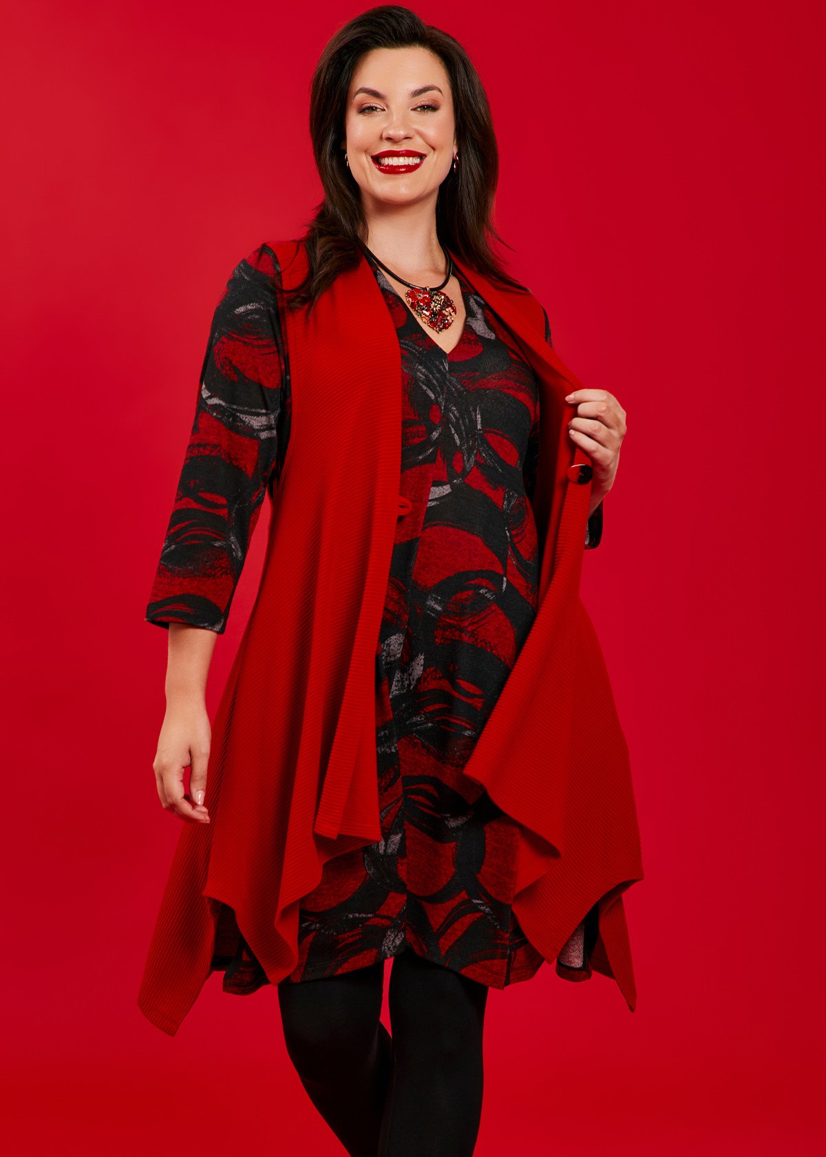 Ottoman Rib Swing Natural Vest