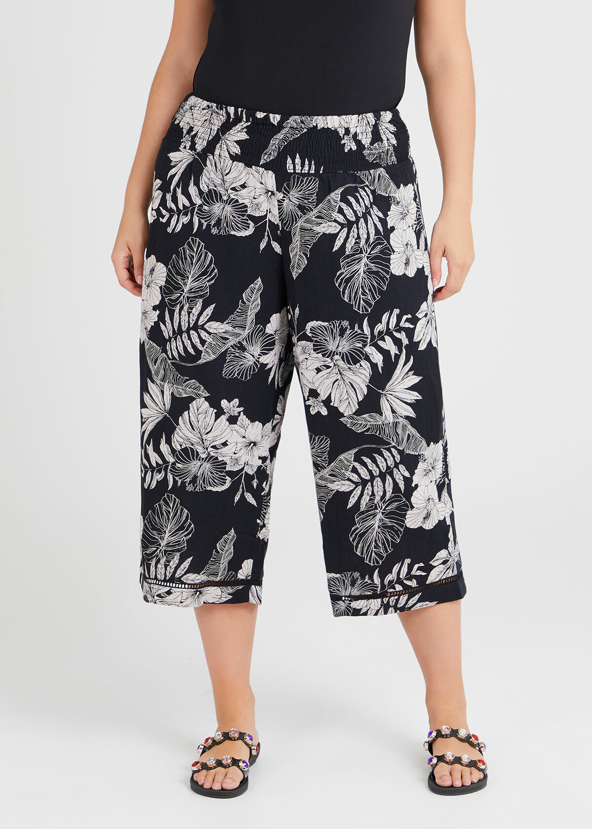 Shop Plus Size Palm Beach Pull On Pant in Print | Taking Shape AU