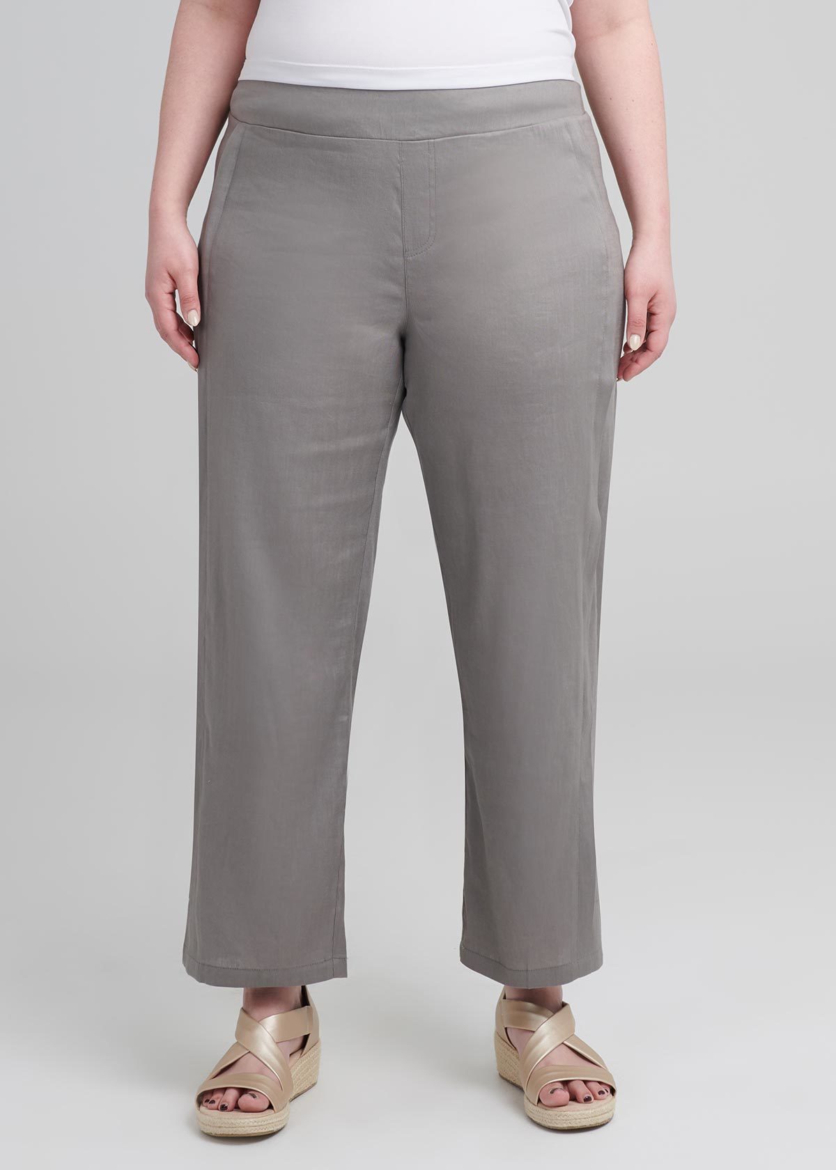 Shop Plus Size Tall Linen Sonoma Pant in Brown | Sizes 12-30 | Taking ...