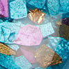 Resin Foil Heart Necklace, multi, swatch