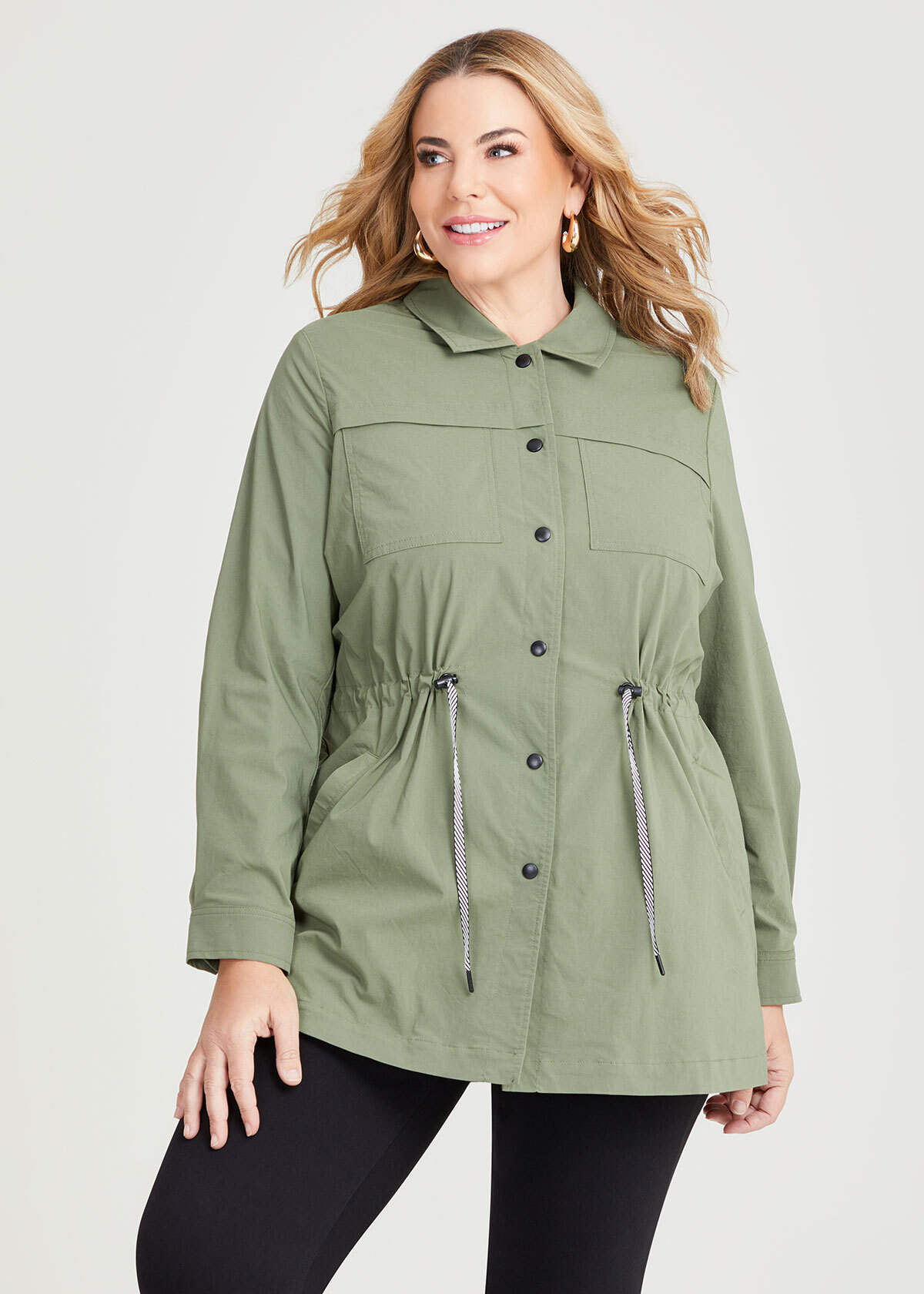 Shop Plus Size Castaway Anorak, Green Taking Shape NZ
