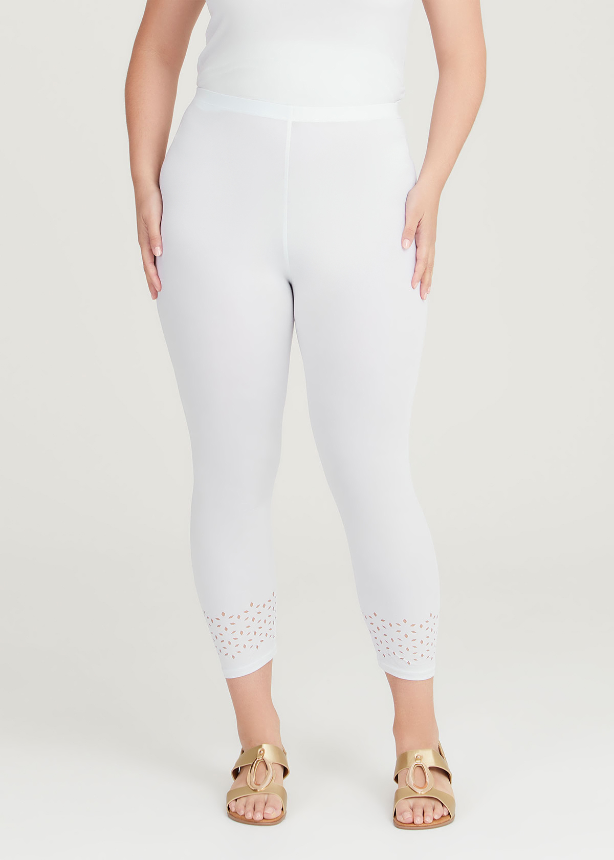 Shop Plus Size Willow Hem Detail Legging in White | Taking Shape AU