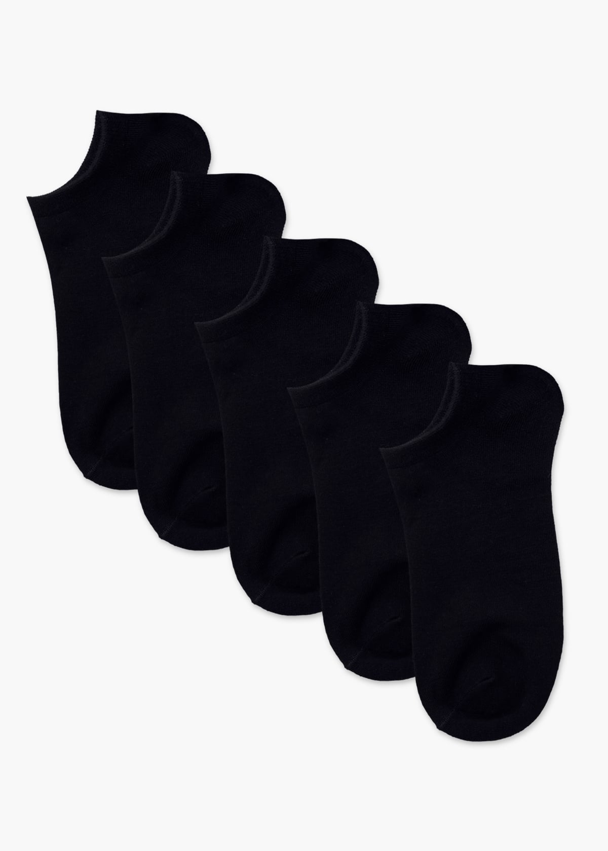 5 Pack Black Bamboo Ankle Socks
