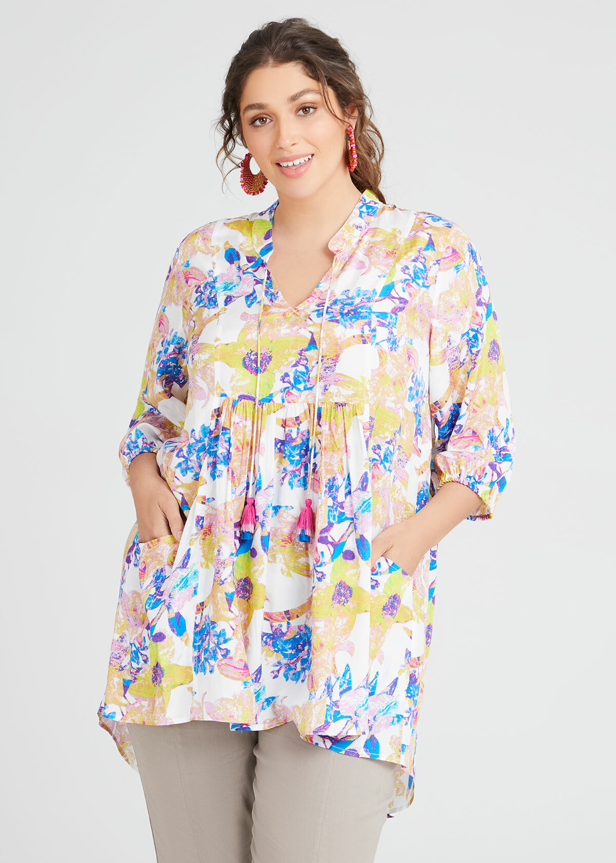 Shop Plus Size Kalani Natural Tunic in Print | Sizes 12-30 | Taking ...