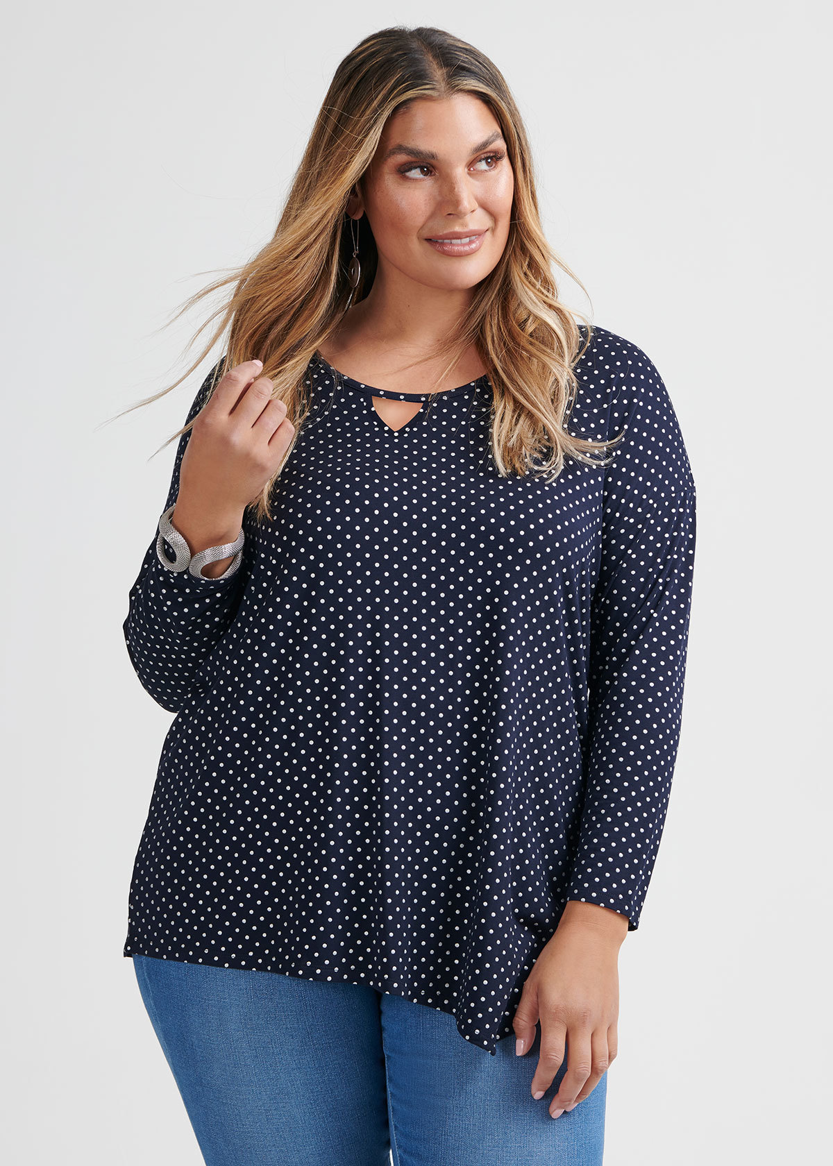 Shop Plus Size Bamboo Foil Spot Top in Multi | Taking Shape AU