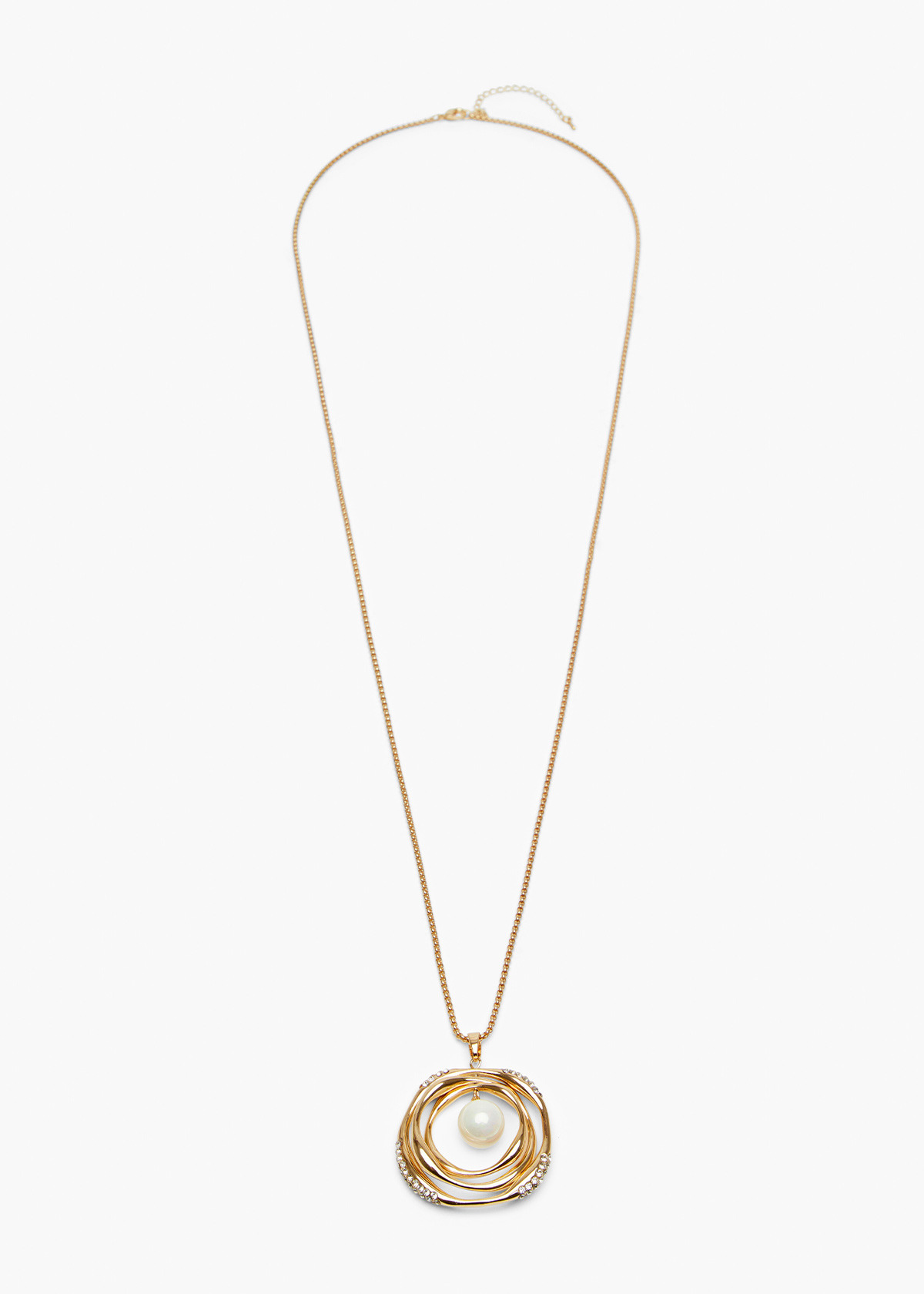 Long Pearl Gong Necklace