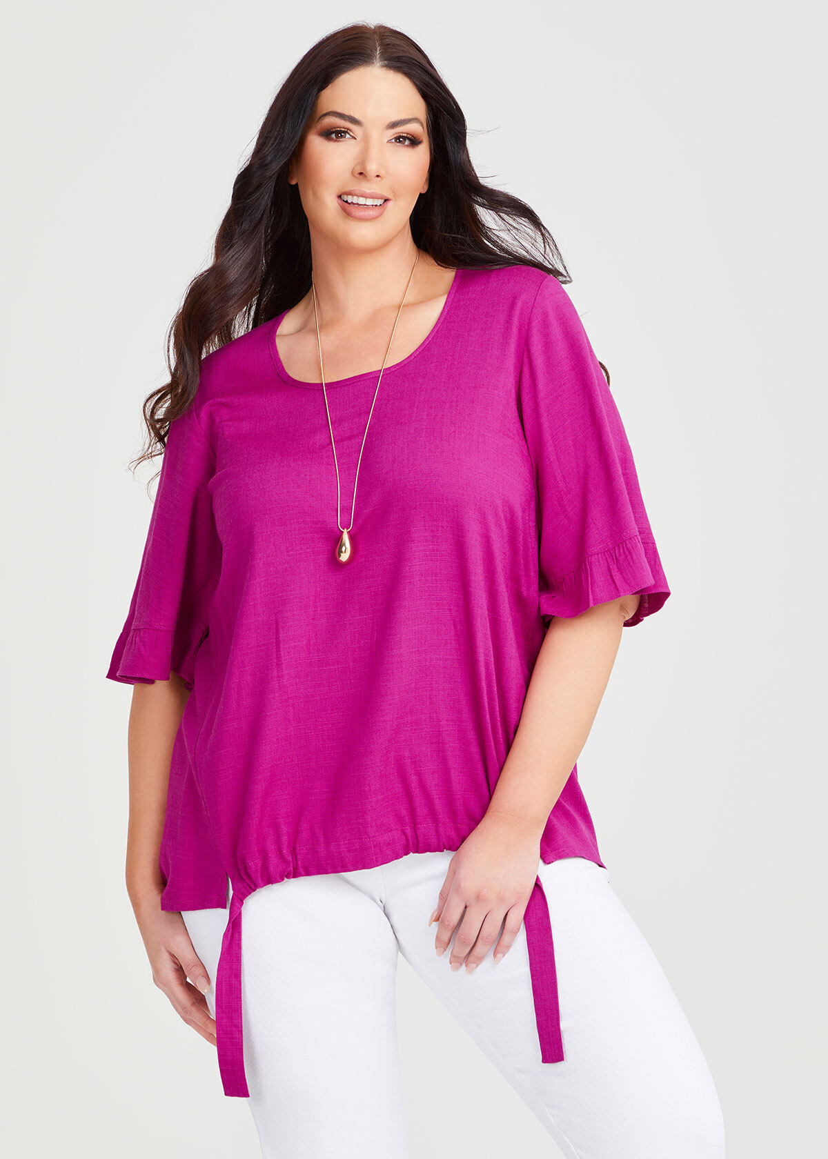 Shop Plus Size Natural Charelle Top in Purple | Taking Shape AU