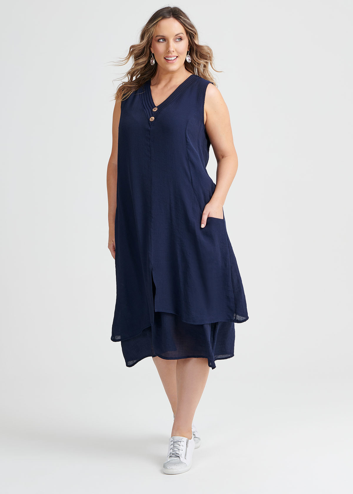 Shop Cali Dress in Navy, Sizes 12-30 | Taking Shape AU