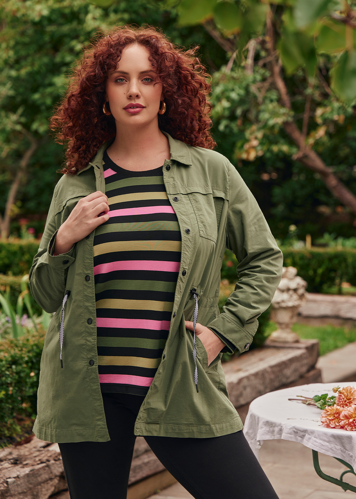 Shop Plus Size Castaway Anorak in Green Sizes 1230 Taking Shape NZ