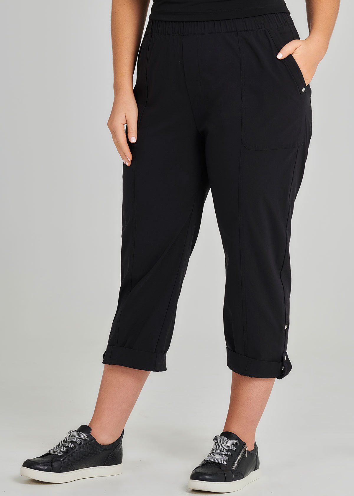 Shop Plus Size Coastal Crop Pant In Black Taking Shape Au