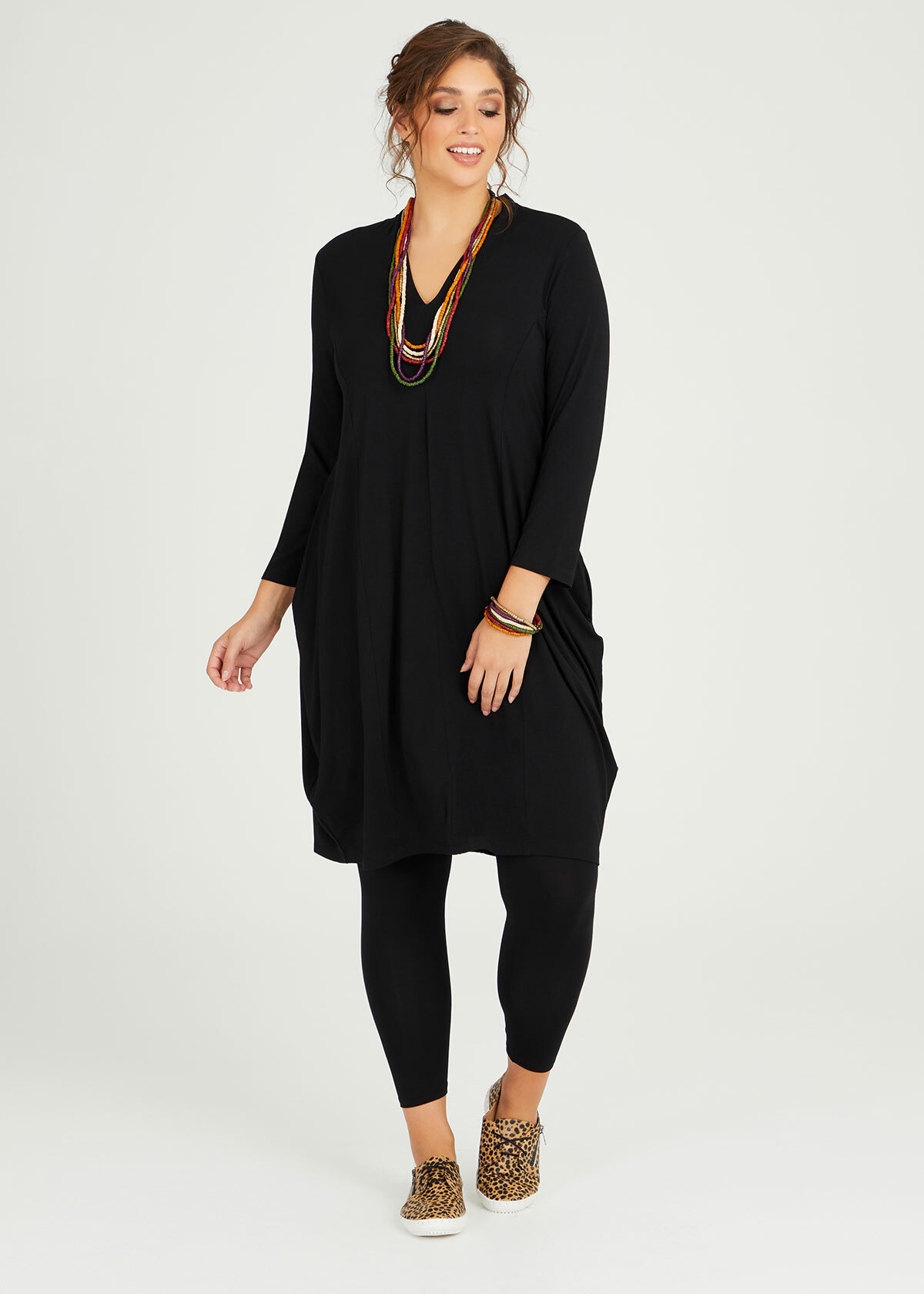 Shop Plus Size Lola Bamboo Dress in Black | Taking Shape AU