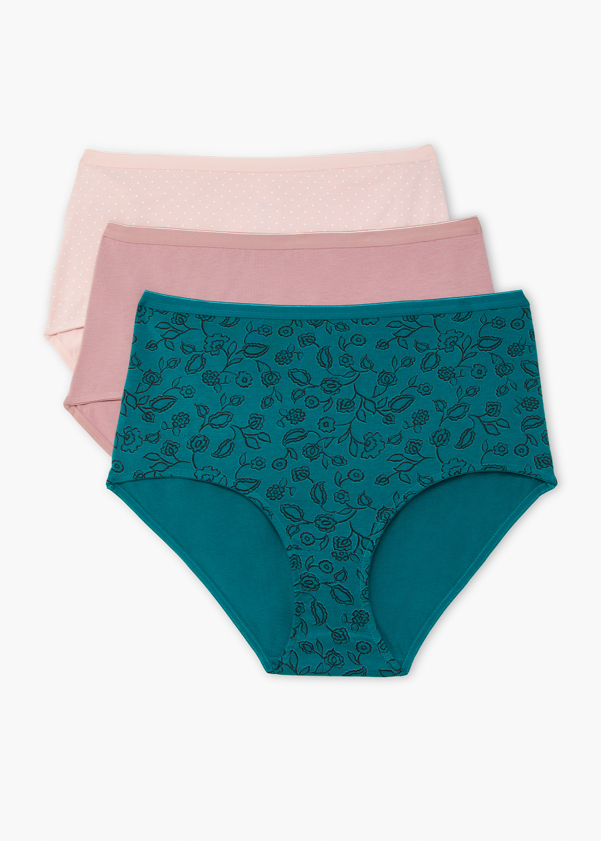 Taking Shape 3 Pack Bamboo Paisley Full Briefs Size 14 in Floral Paisley - Plus Size Women's Underwear
