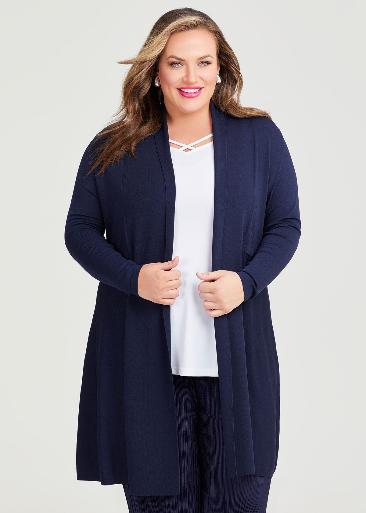 Shop Plus Size Endeavour Natural Cardigan in Blue | Taking Shape AU