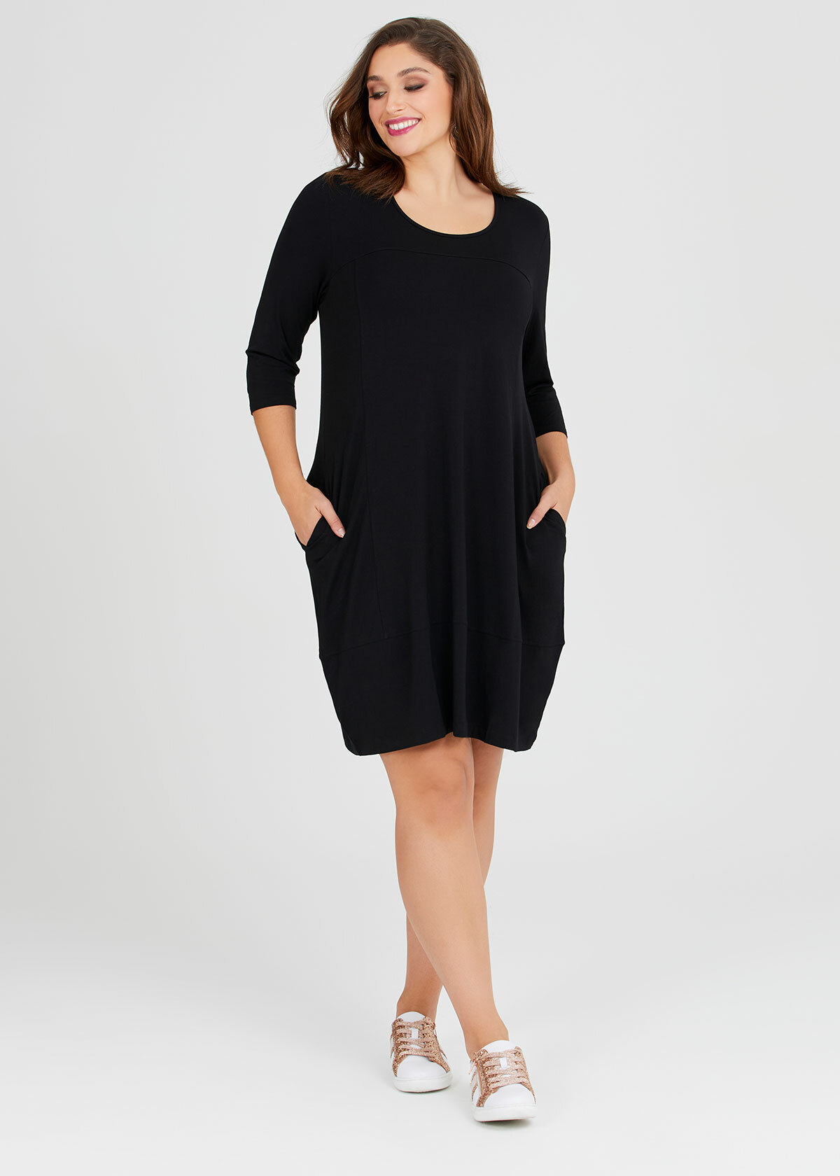 Shop Plus Size Bamboo Foundation Dress in Black | Taking Shape AU