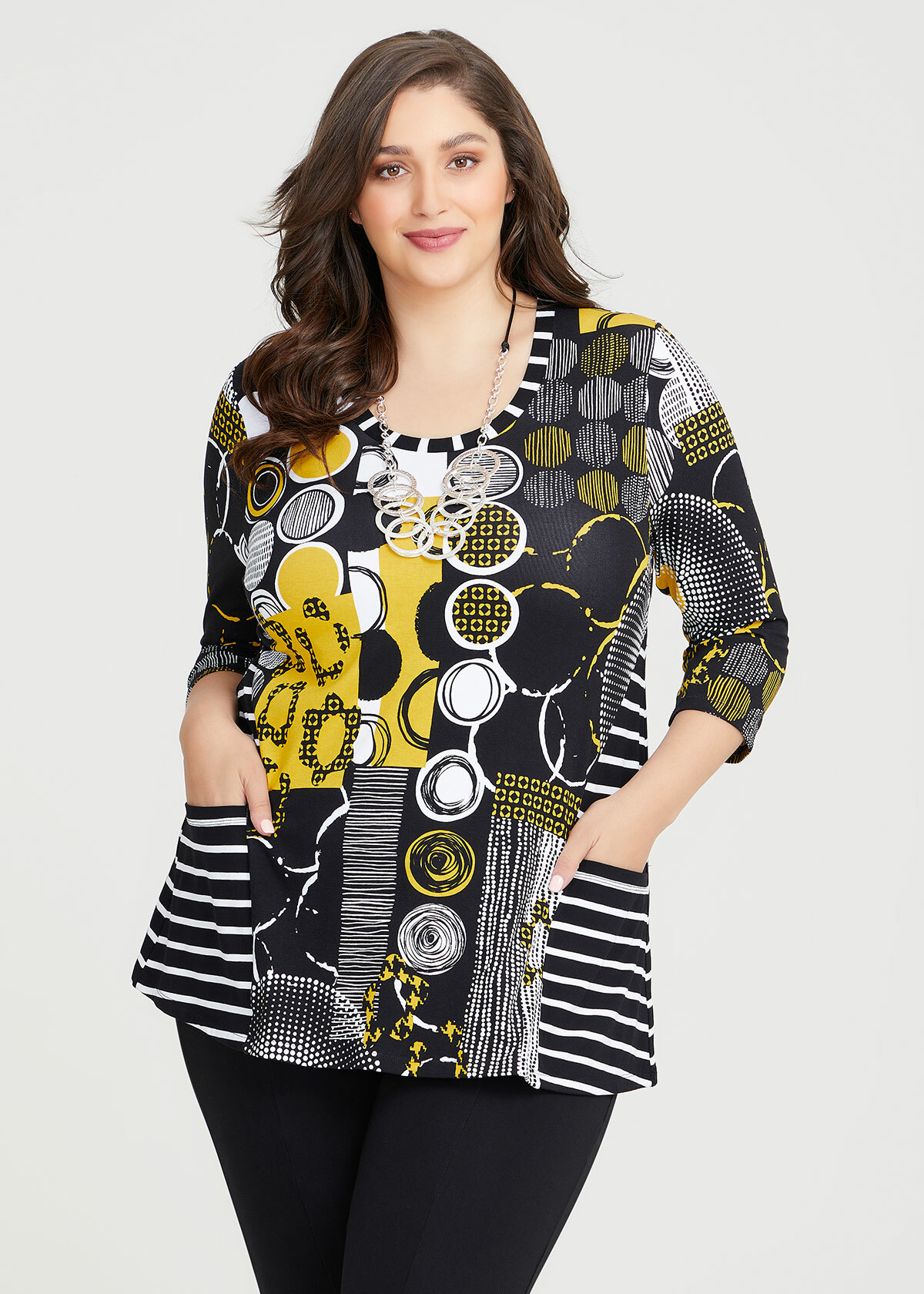 Shop Plus Size Mustard Mood Natural Top in Multi | Sizes 12-30 | Taking ...