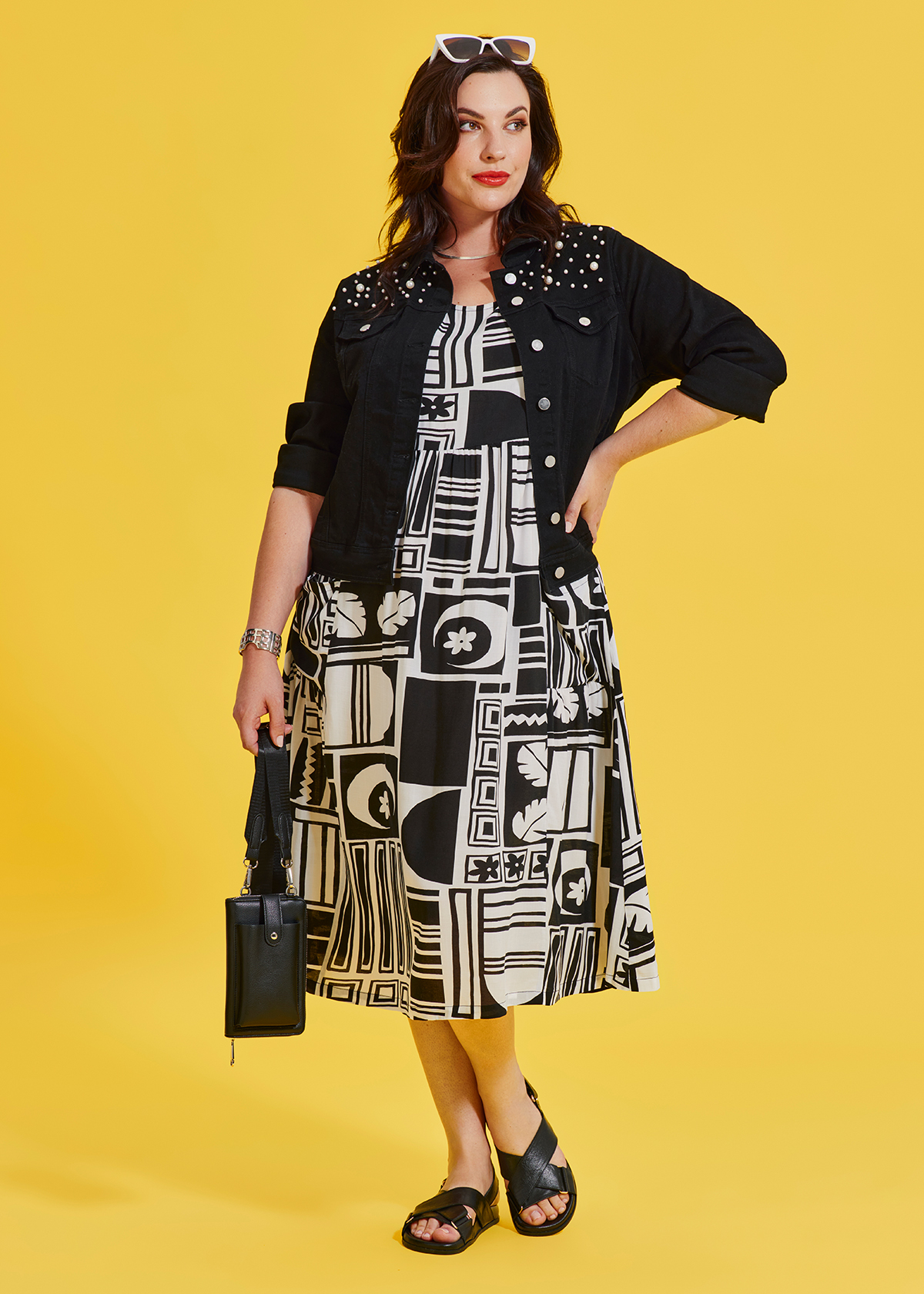 Shop Plus Size Natural Pocket Midi Dress in Black | Taking Shape AU