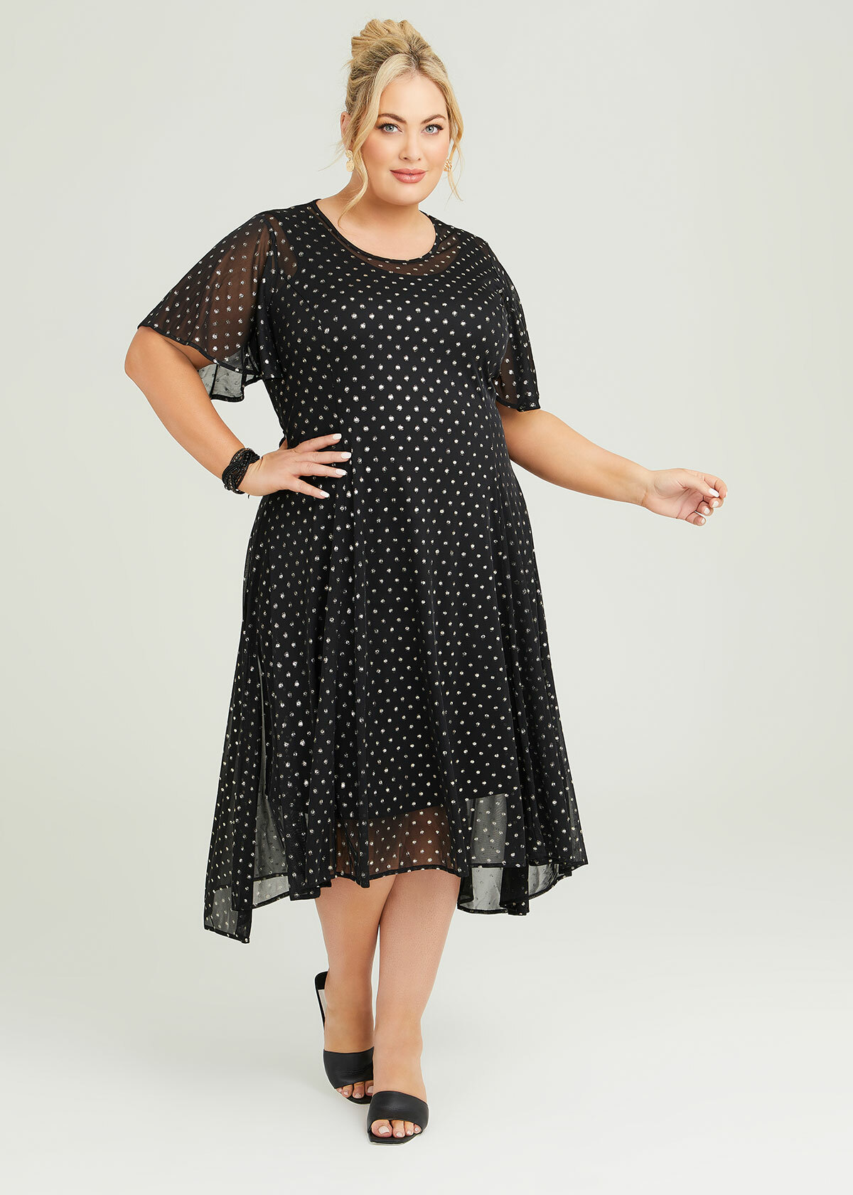 Shop Plus Size Moondrop Maxi Evening Dress in Black | Sizes 12-30 ...