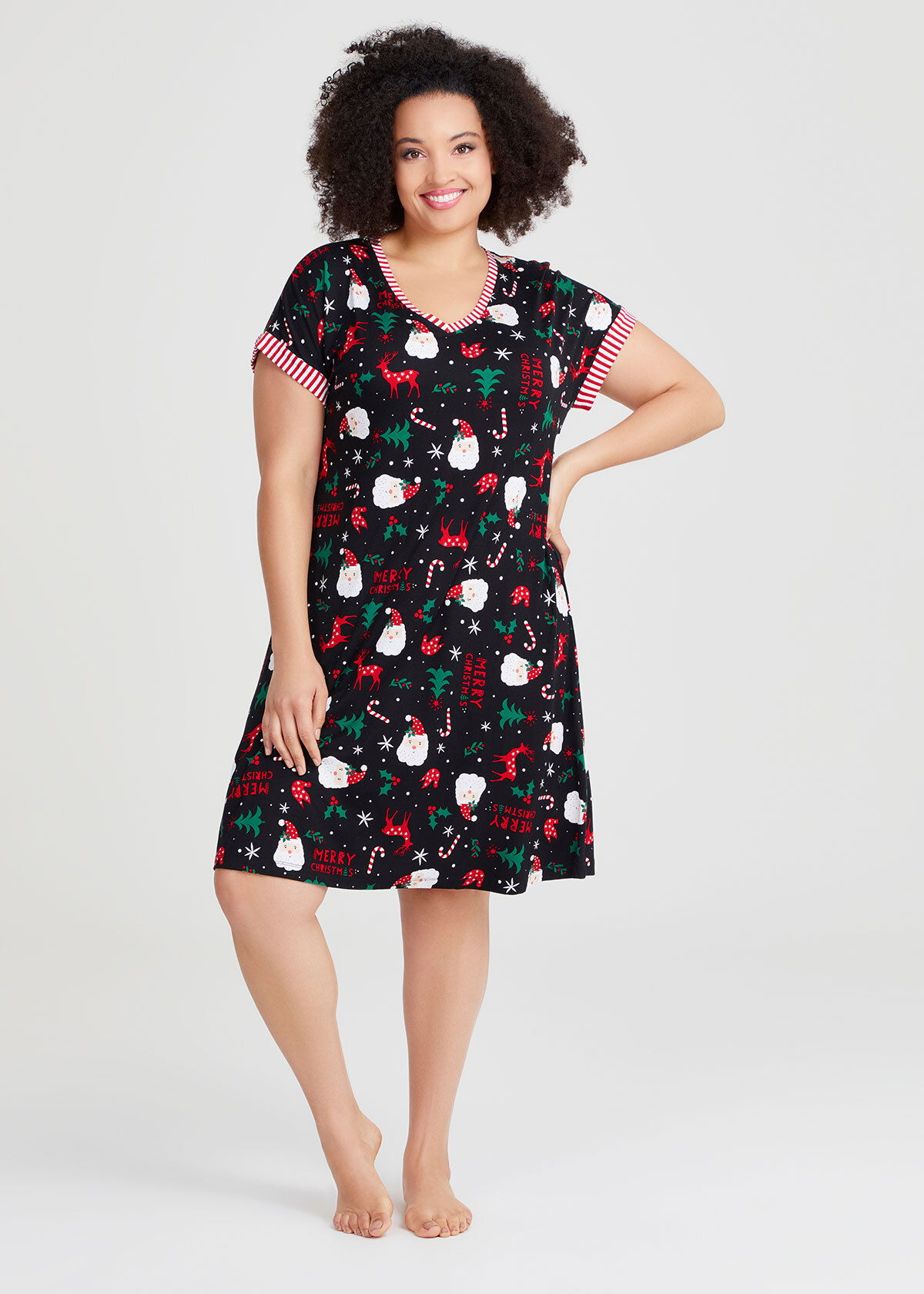 Shop Plus Size Bamboo Santa Nightie in Multi Sizes 1230 Taking
