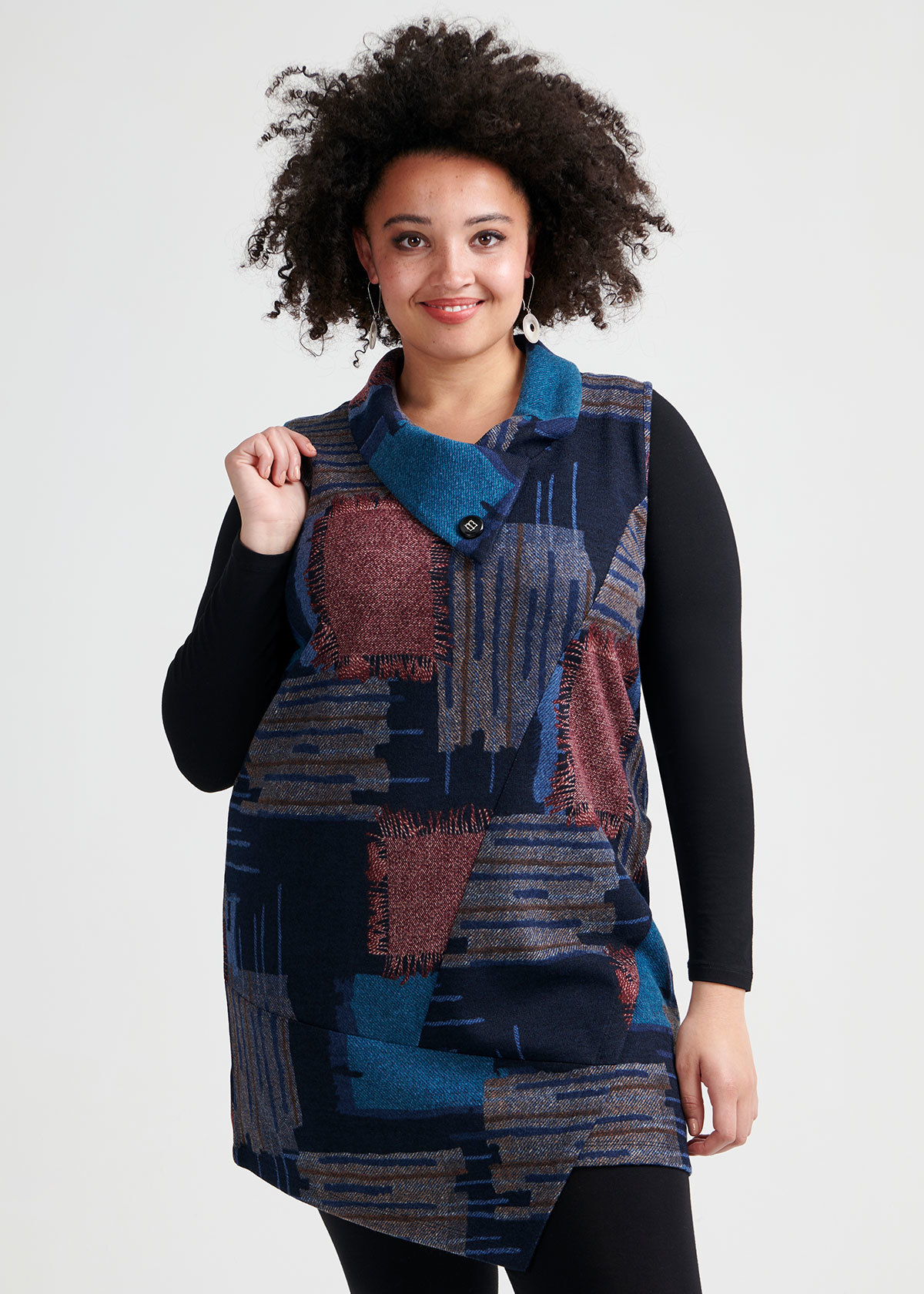 Kira Tunic in print in sizes 12 to 24 Taking Shape New Zealand