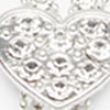 Diamante Heart Lariat Necklace, silver, swatch