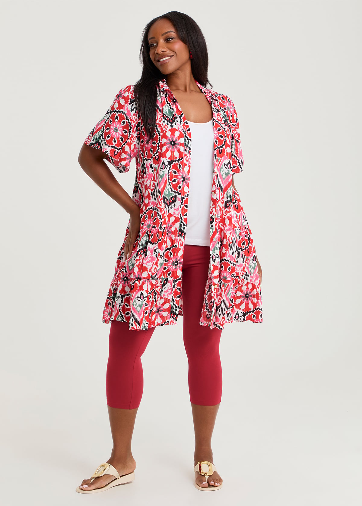 Earthing Ware Accessory Shop Plus Size Good Earth Australian Cotton Crop Legging, Red | Taking ...