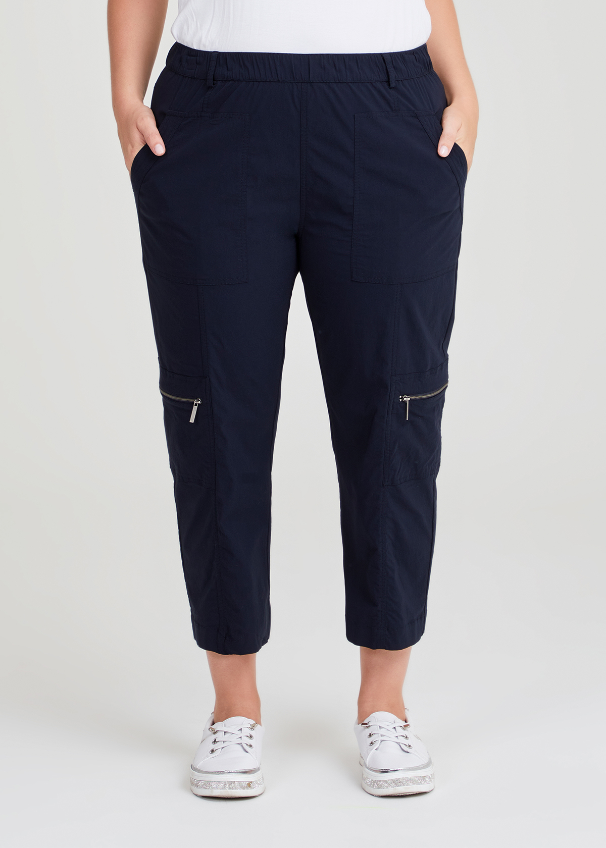 Shop Plus Size Castaway Cargo 3/4 Pocket Pant in Blue | Taking Shape AU
