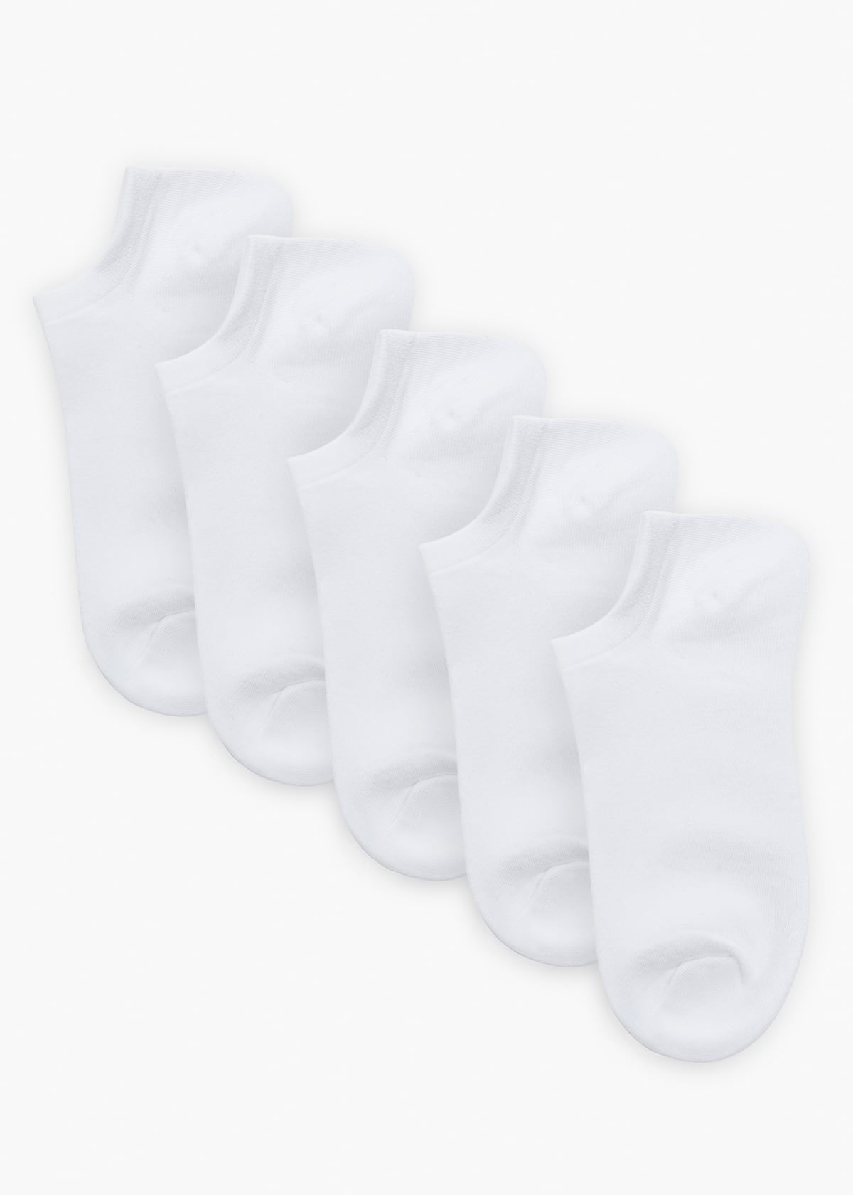 5 Pack White Bamboo Ankle Socks
