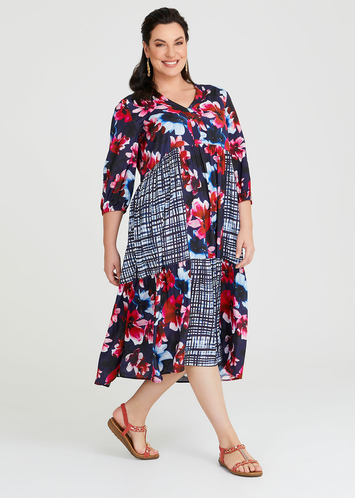 Shop Plus Size Natural Lagoon Dress in Multi | Taking Shape AU