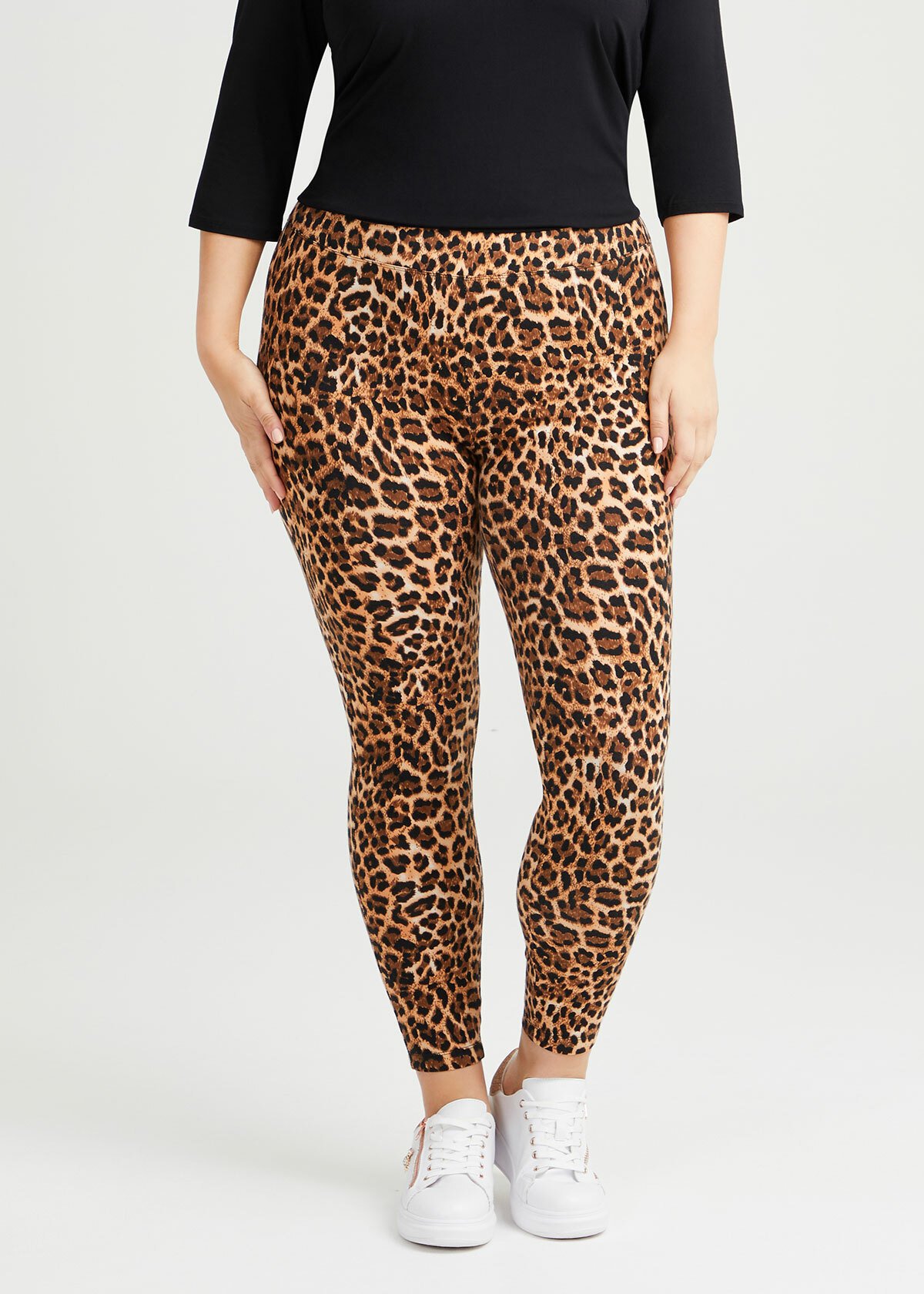 Shop Plus Size Organic Leopard Leggings in Print