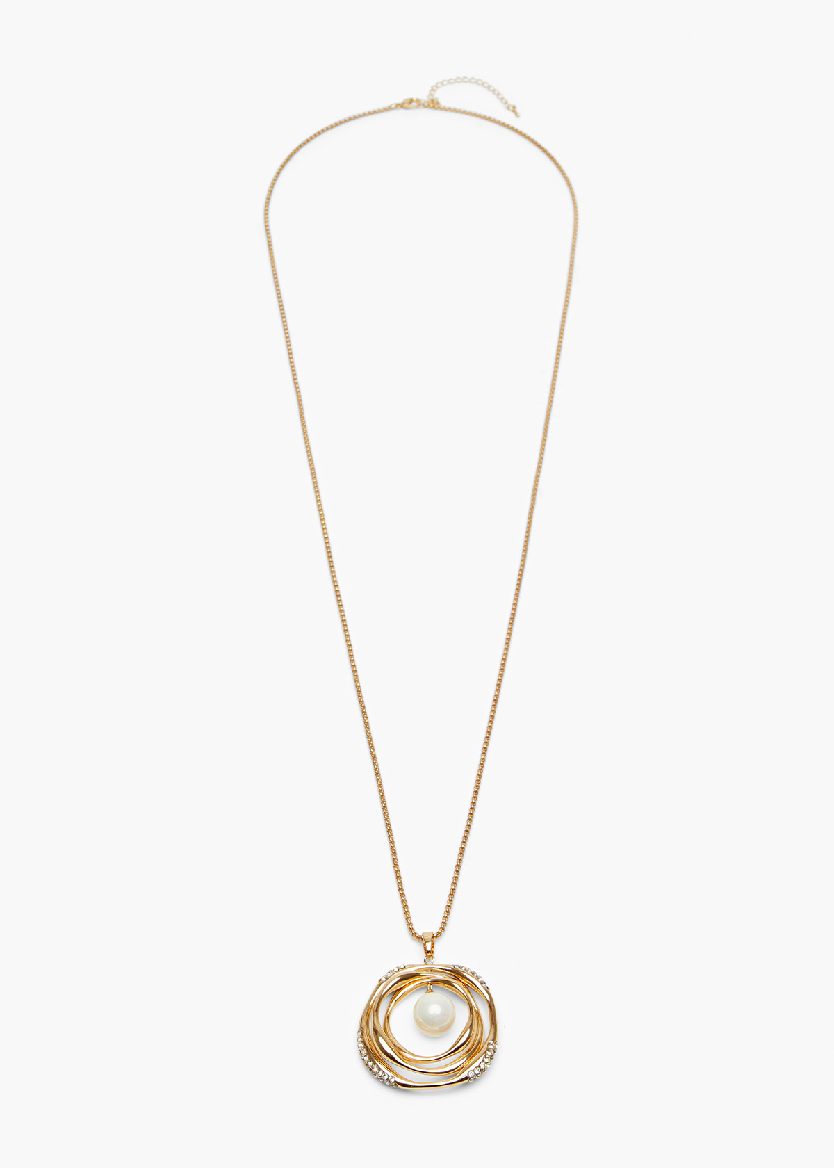 Long Pearl Gong Necklace