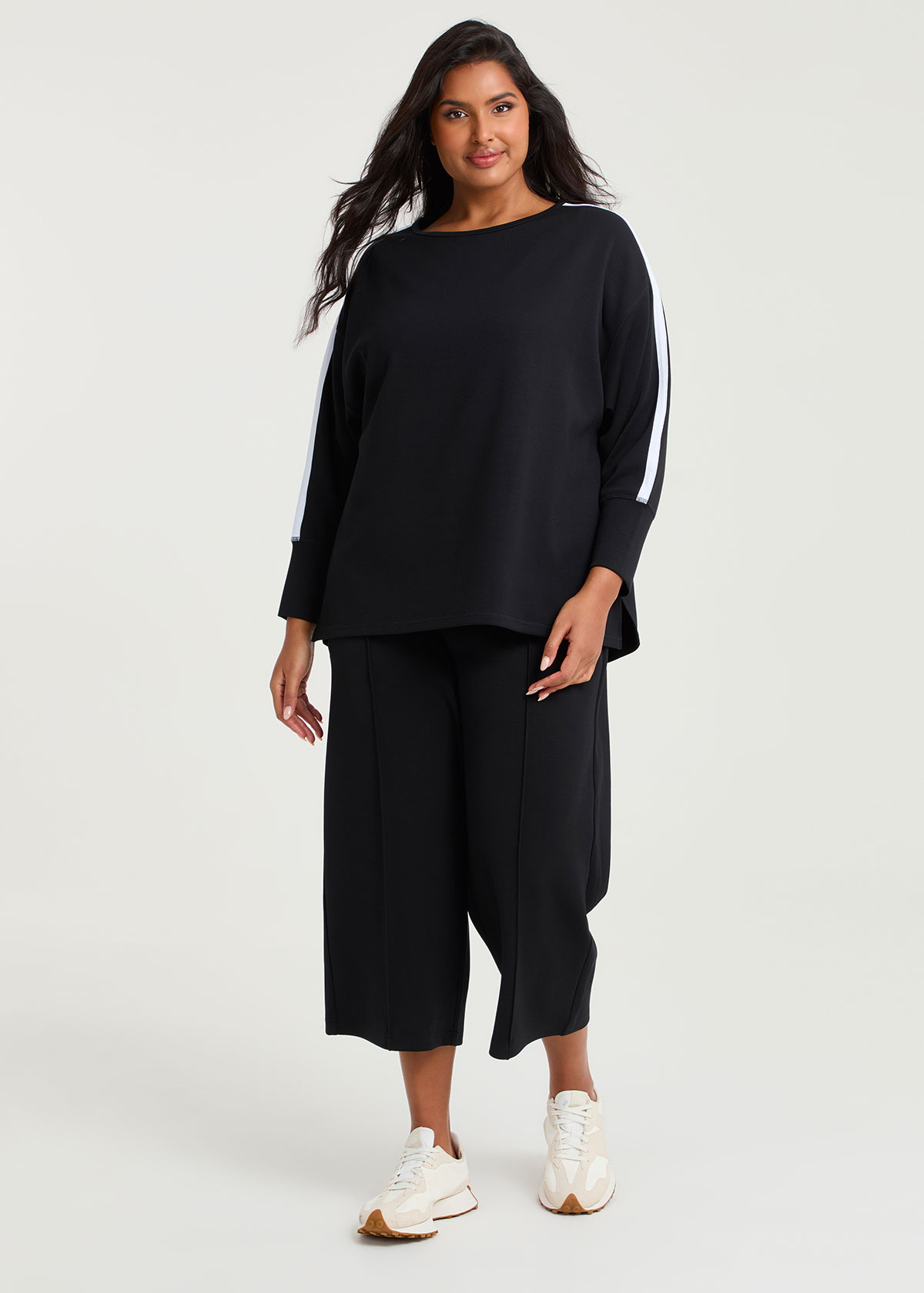 Taking Shape Luxe Touch Crop Trackpant Size 22 in Black - Plus Size Women's Bottoms