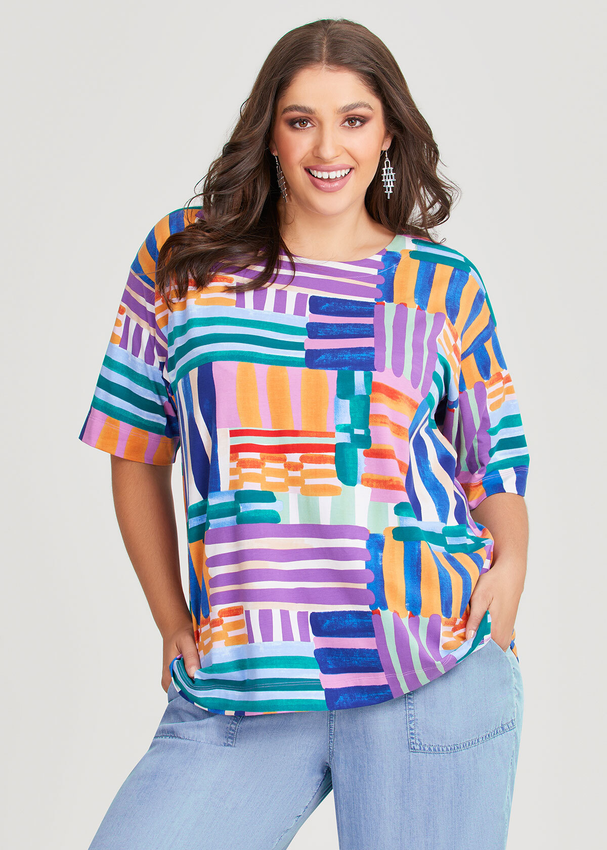 Shop Plus Size Cotton Multi Check Top in Multi | Taking Shape AU