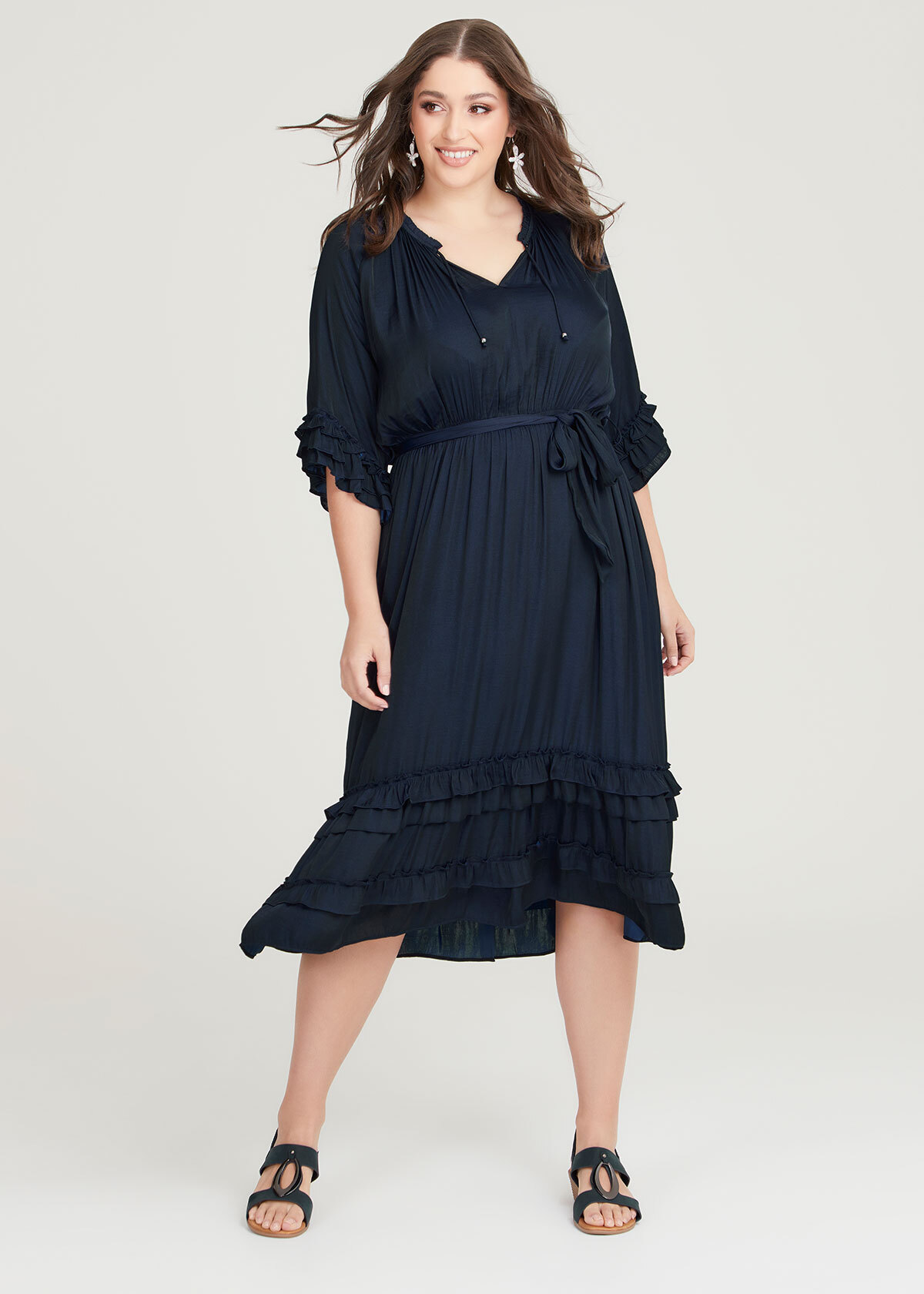 Shop Plus Size Luxe Willow Tiered Dress in Blue | Sizes 12-30 | Taking ...