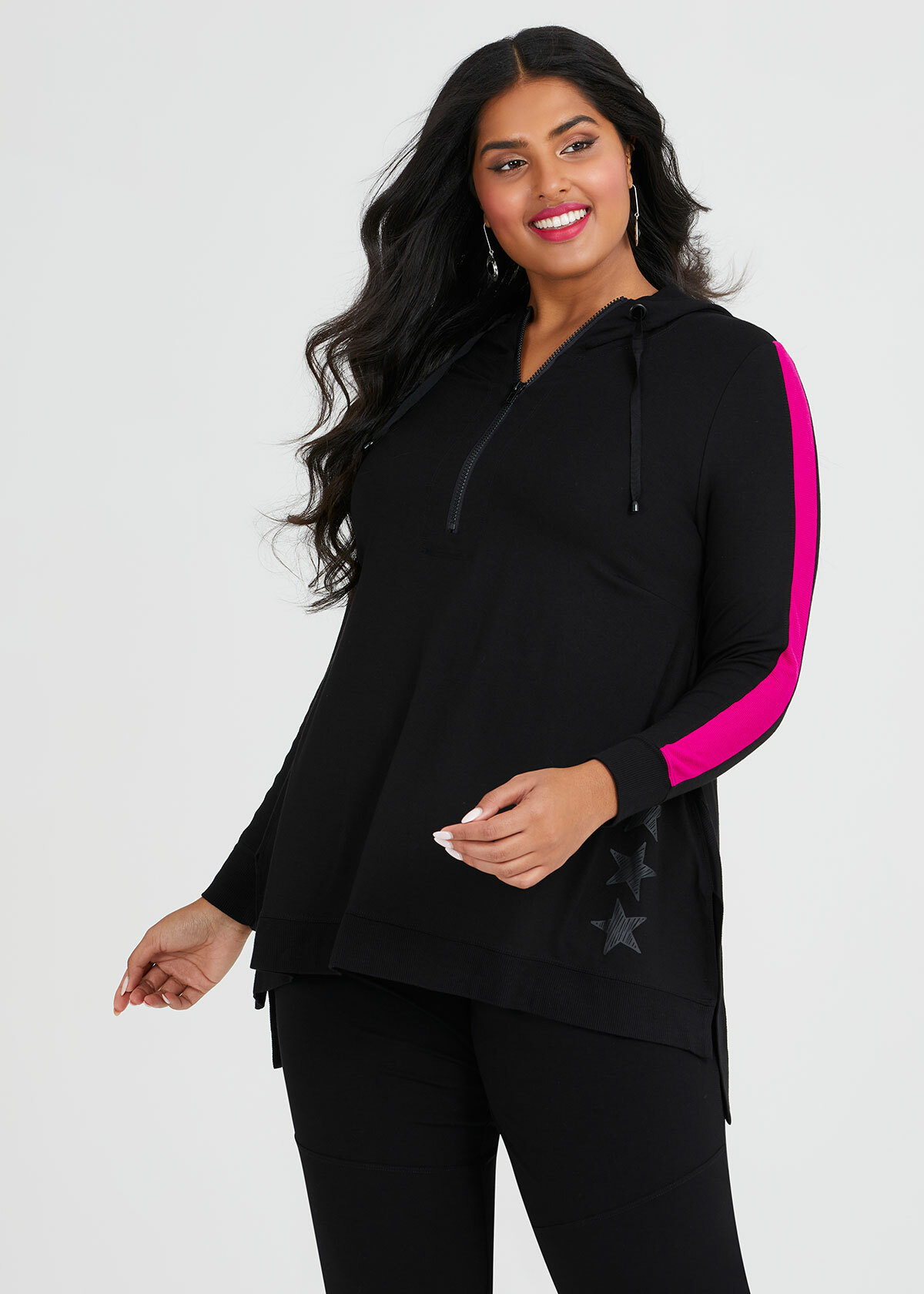 Shop Viscose Starstruck Hoodie Top in Print in sizes 12 to 30 | Taking ...