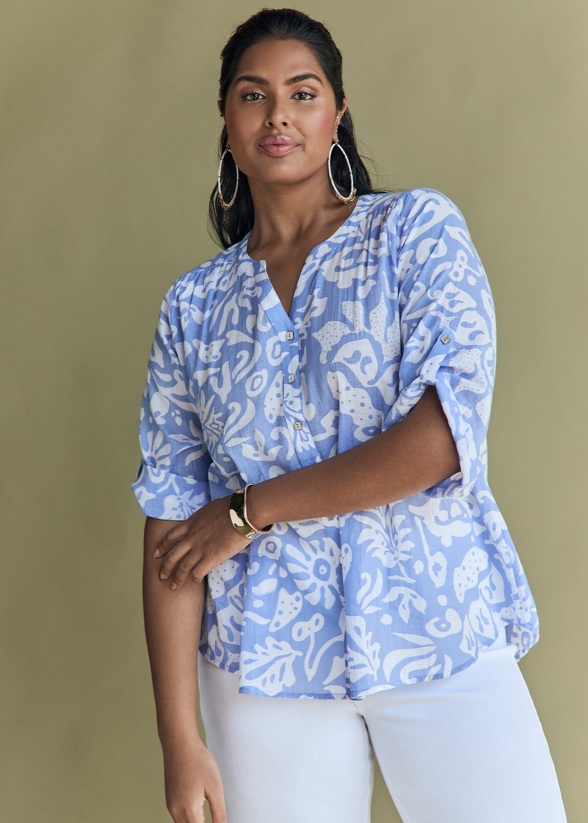 Cotton Batik Print Top