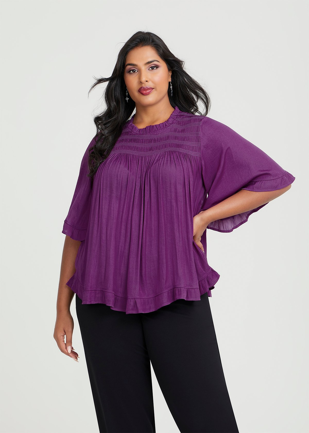 Shop Plus Size Luxe Stella Shirring Top in Red | Sizes 12-30 | Taking ...