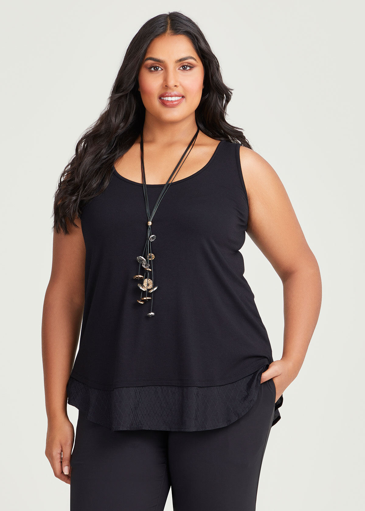 Shop Plus Size Bamboo Calla Tank in Black | Taking Shape AU