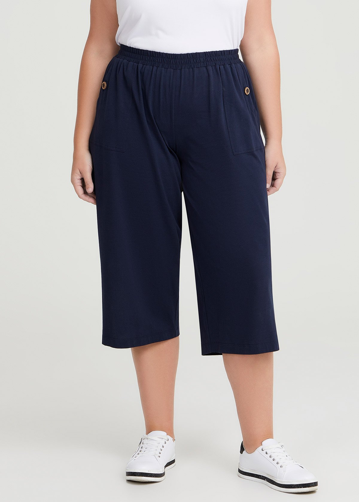 Shop Plus Size Cotton Casual Pant in Blue | Taking Shape AU