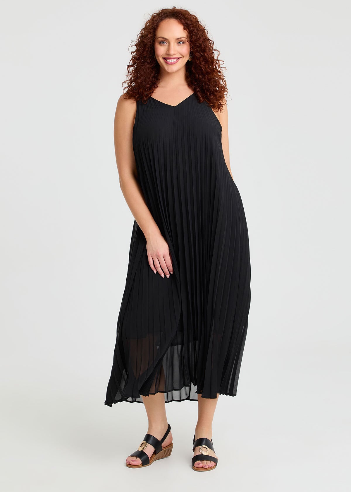 Pleated Paradise Midi Dress