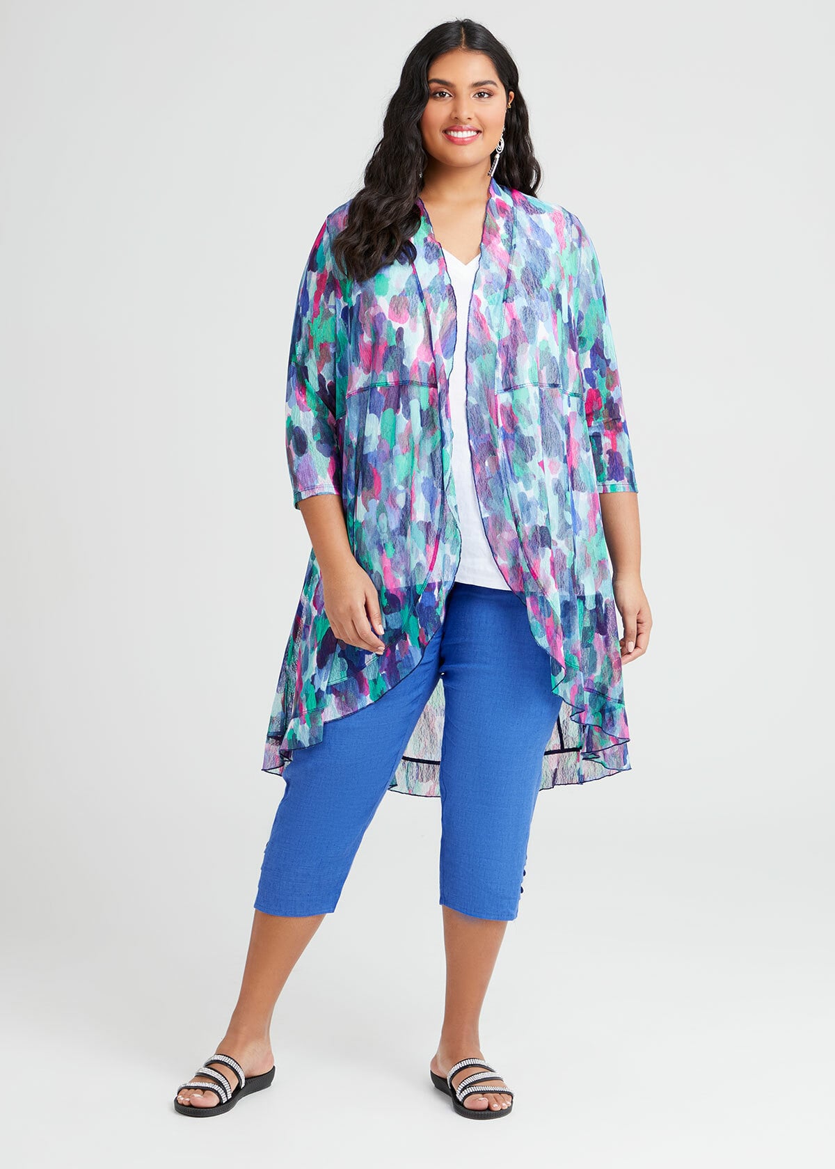 All- Over Print Women's Long Sleeve Mesh Cardigan main image 1