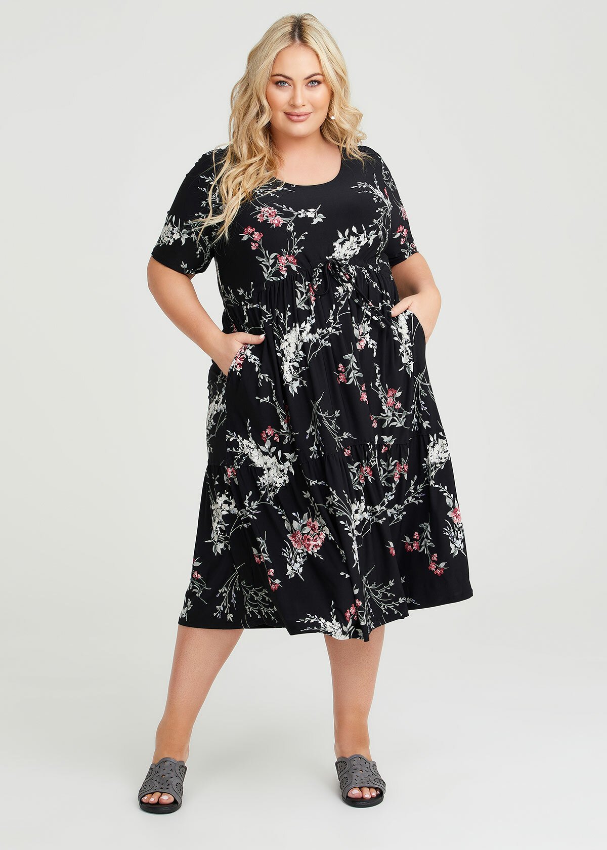 Shop Plus Size Twiggy Tier Dress in Multi | Taking Shape AU