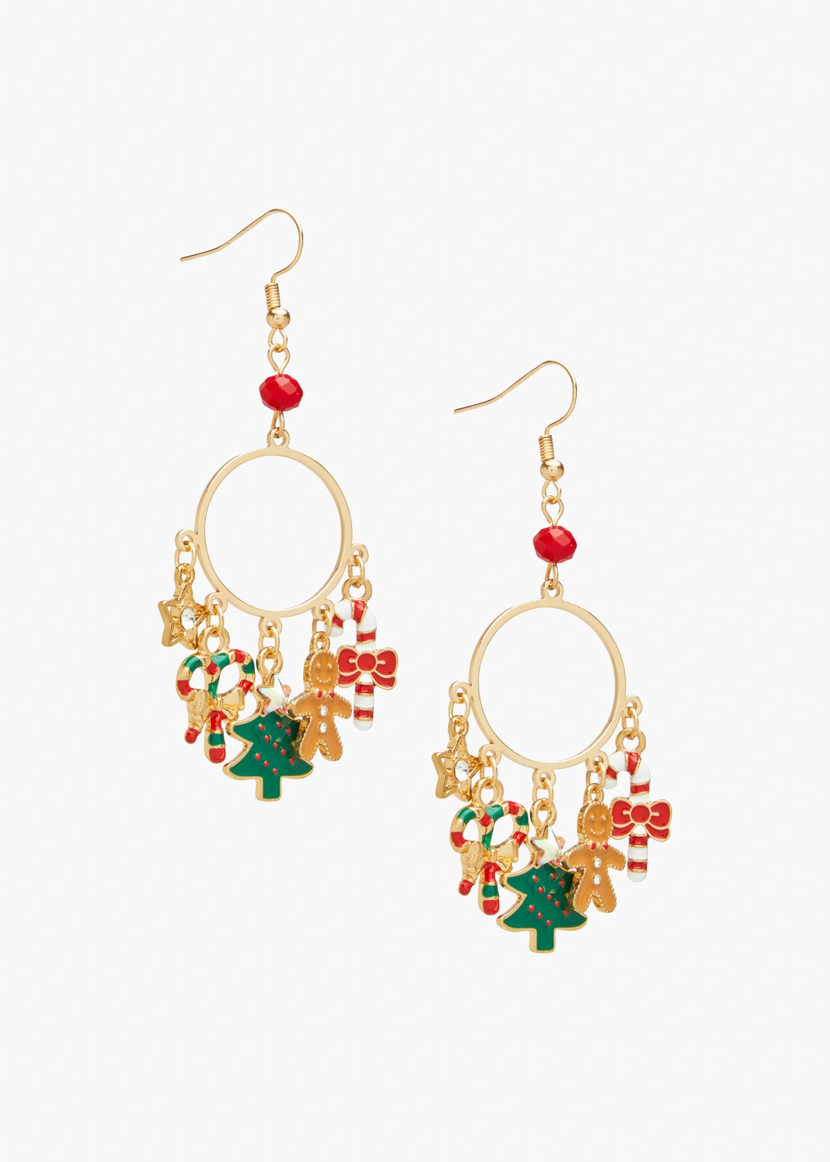 Christmas Charm Hoop Earrings