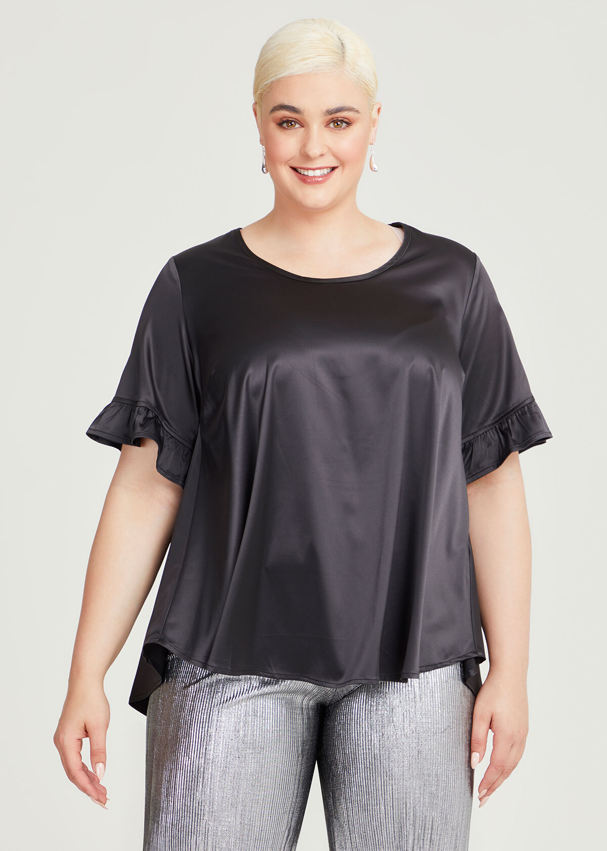 Shop Plus Size Margaret Natural Top in Black | Taking Shape AU