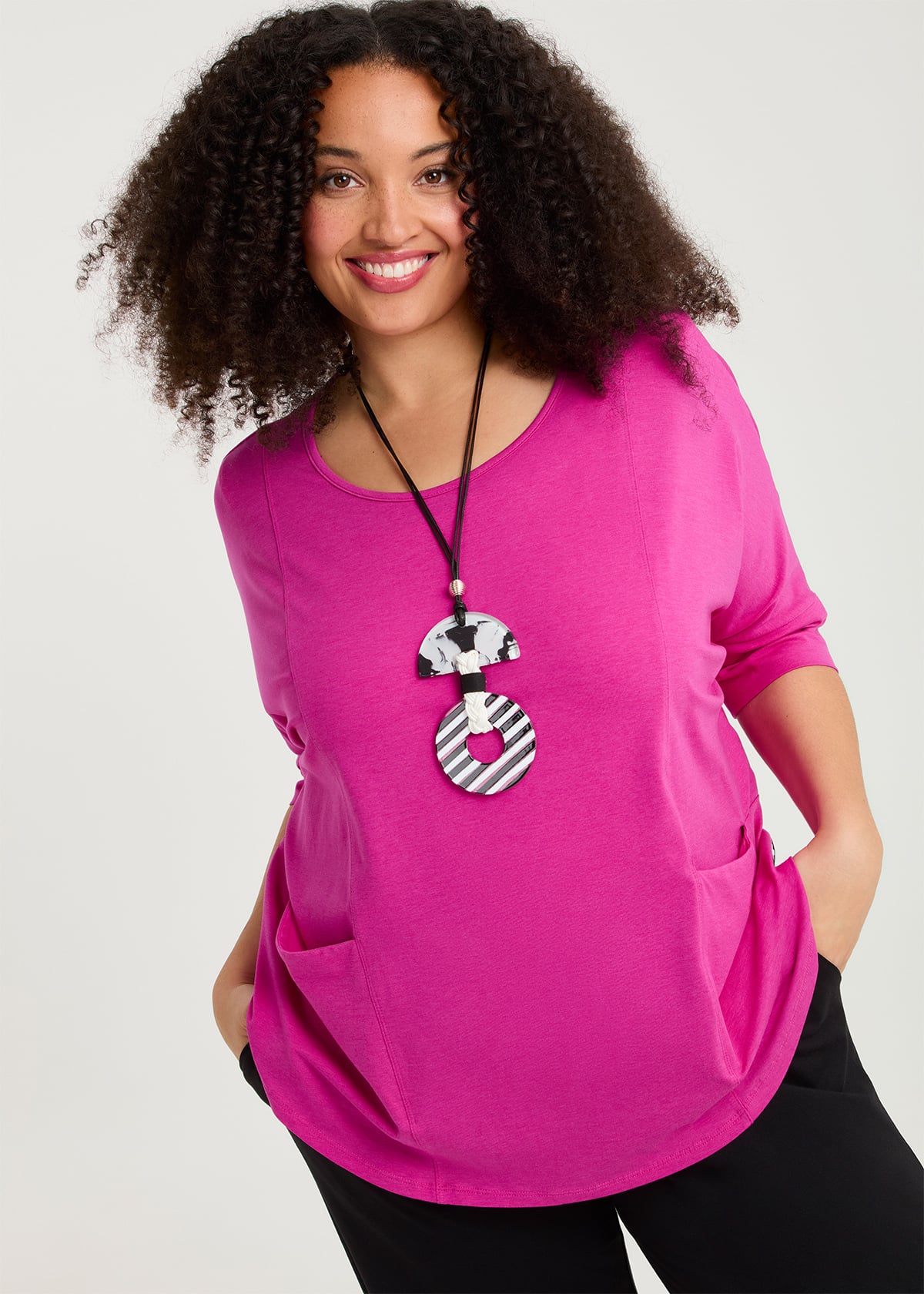 Taking Shape Pima Cotton Traveller Top Size 10 in Diva Pink - Plus Size Women's Tops & T Shirts