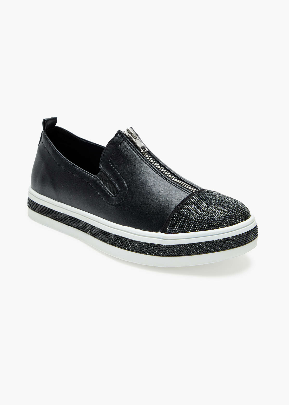 Shop Diamante Front Zip Loafer | Comfortable Shoes | Taking Shape AU