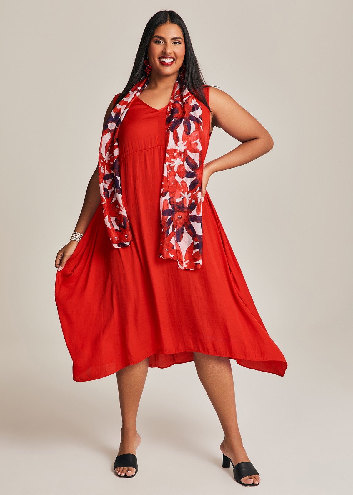 Shop Plus Size Luxe Alesha Dress in Red | Taking Shape US